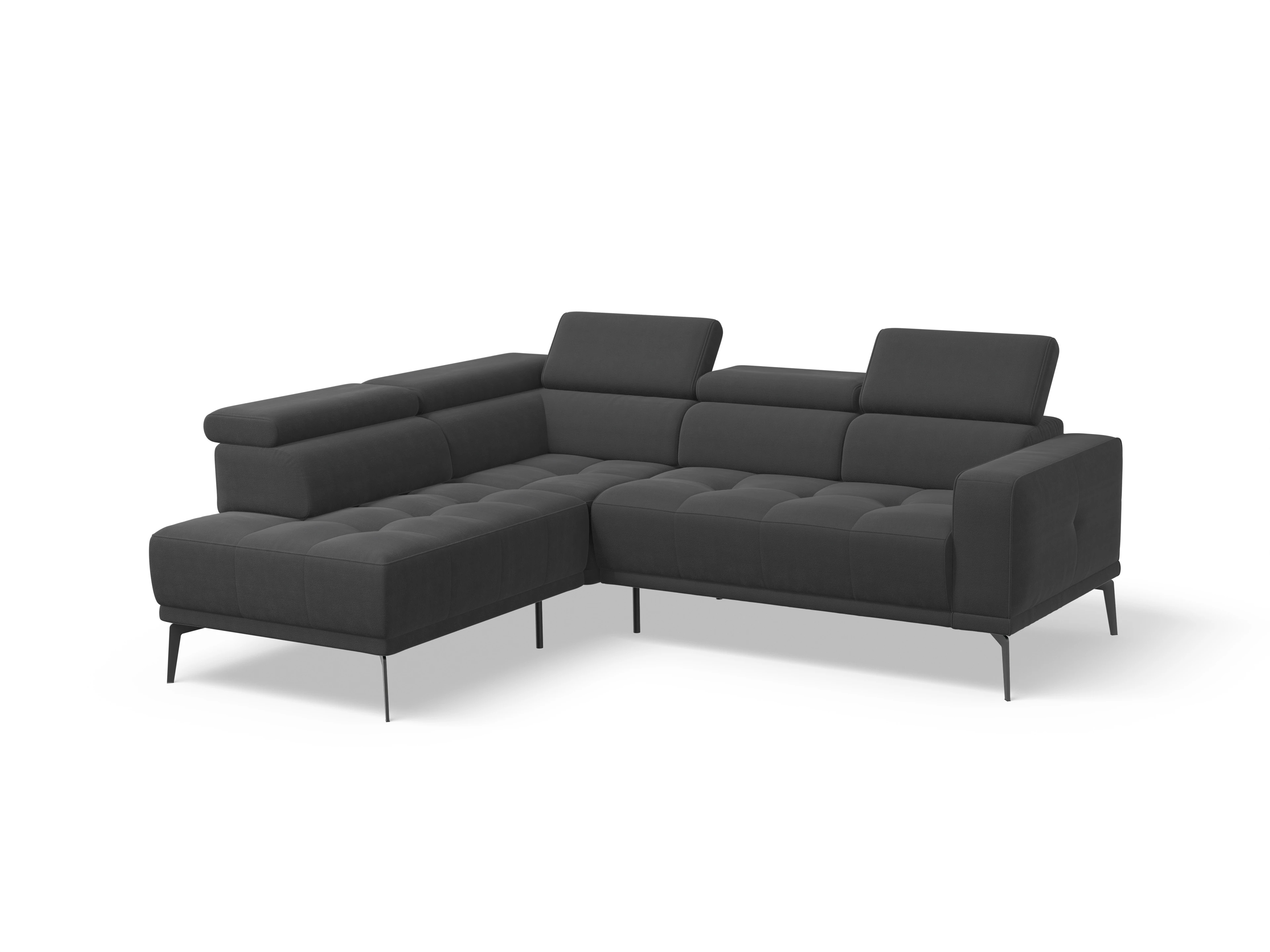 Ansicht des Produktes Marco Ecksofa links Abschluss offen in Stoff Grau