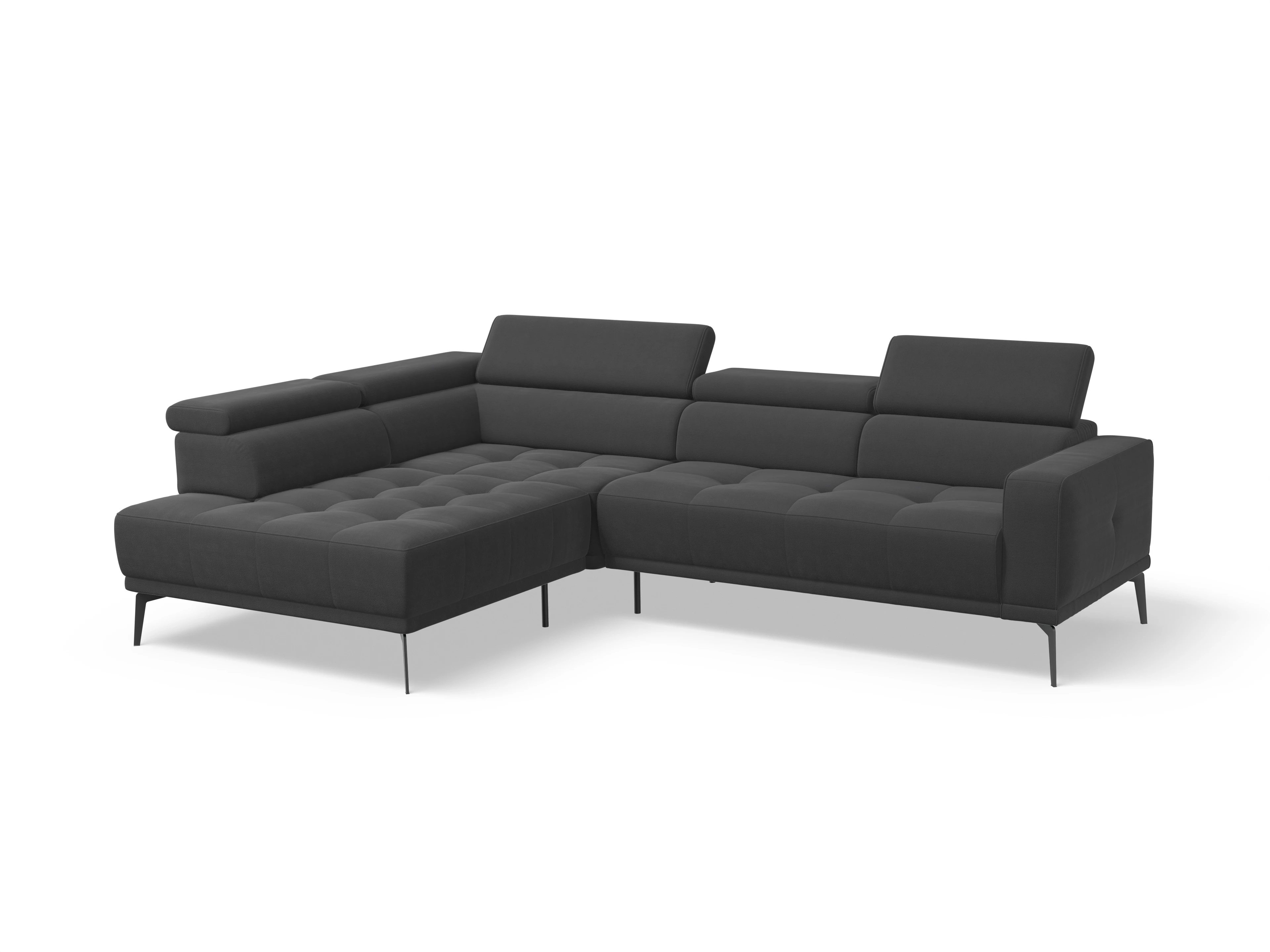Ansicht des Produktes Marco Ecksofa links Abschluss offen in Stoff Grau