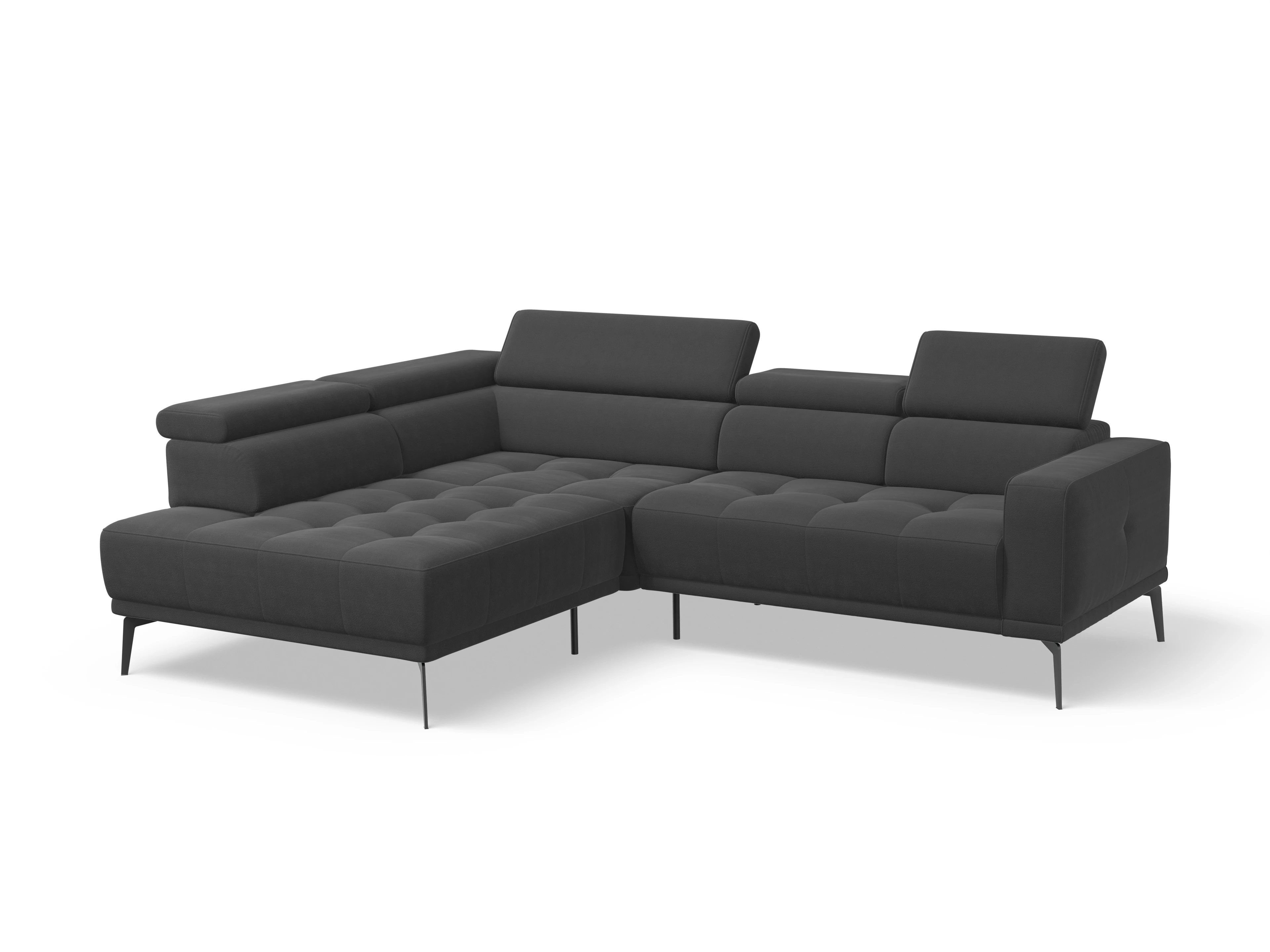 Ansicht des Produktes Marco Ecksofa links Abschluss offen in Stoff Grau
