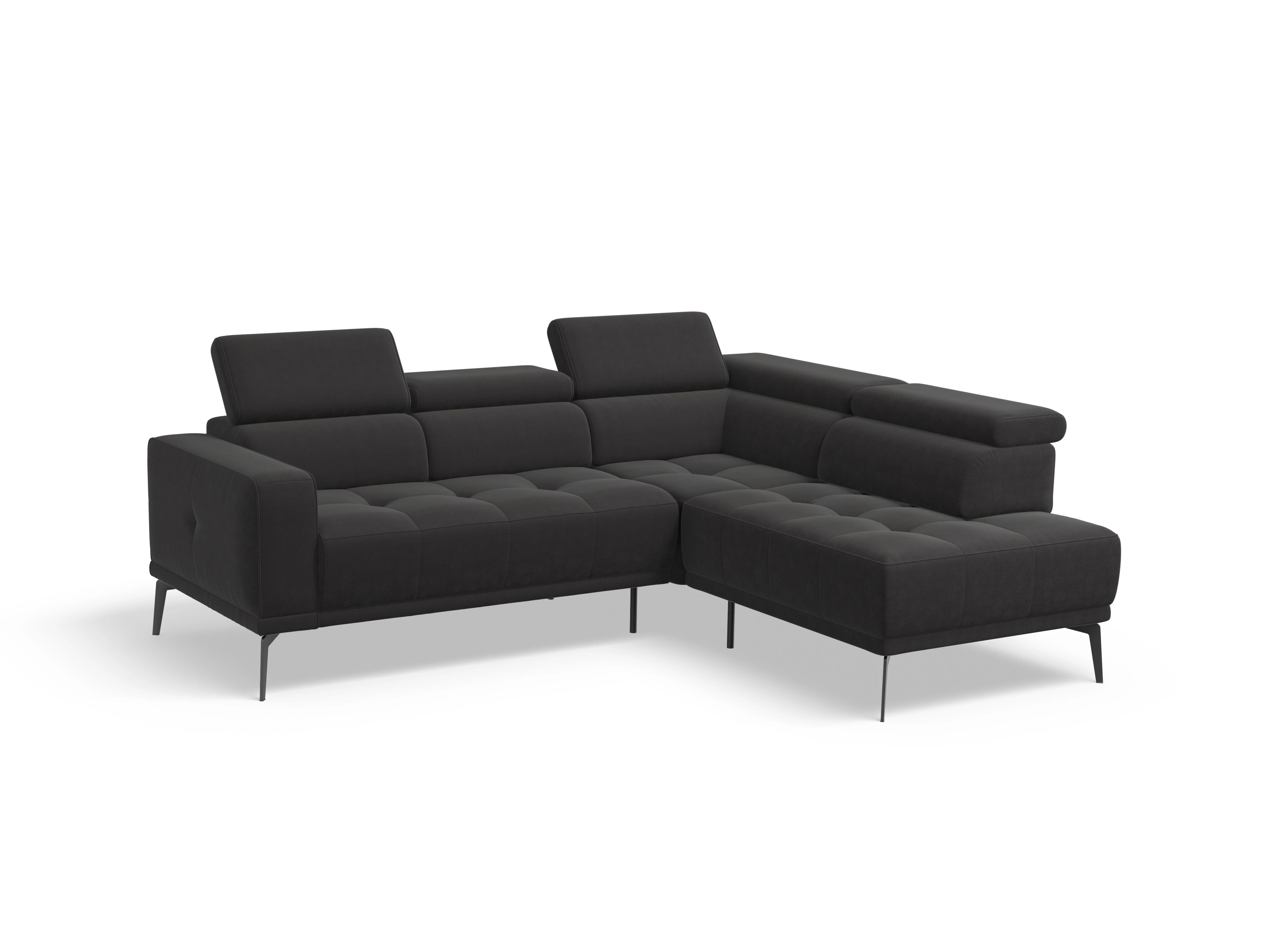 Ansicht des Produktes Marco Ecksofa rechts Abschluss offen in Stoff Grau