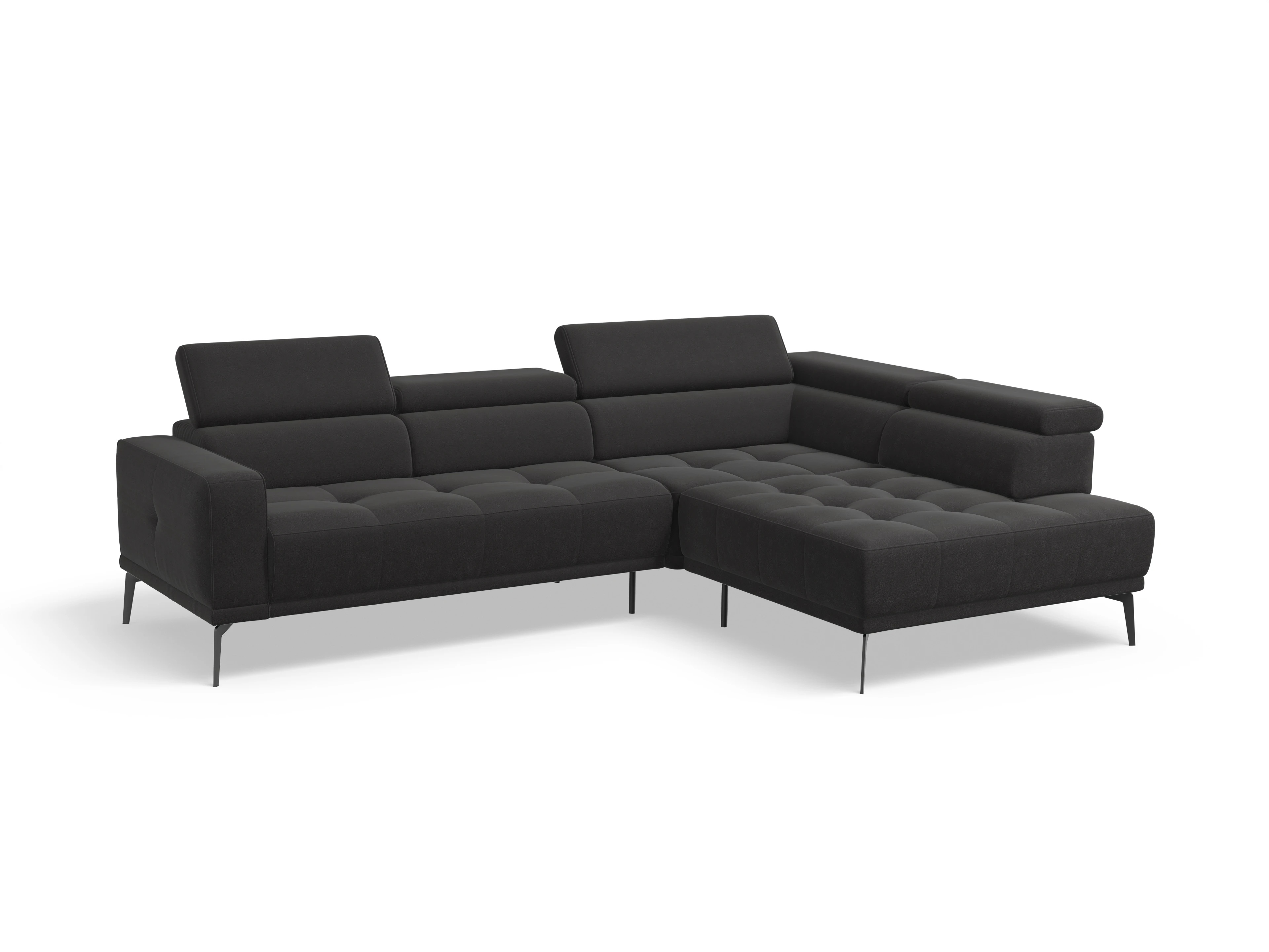 Ansicht des Produktes Marco Ecksofa rechts Abschluss offen in Stoff Grau
