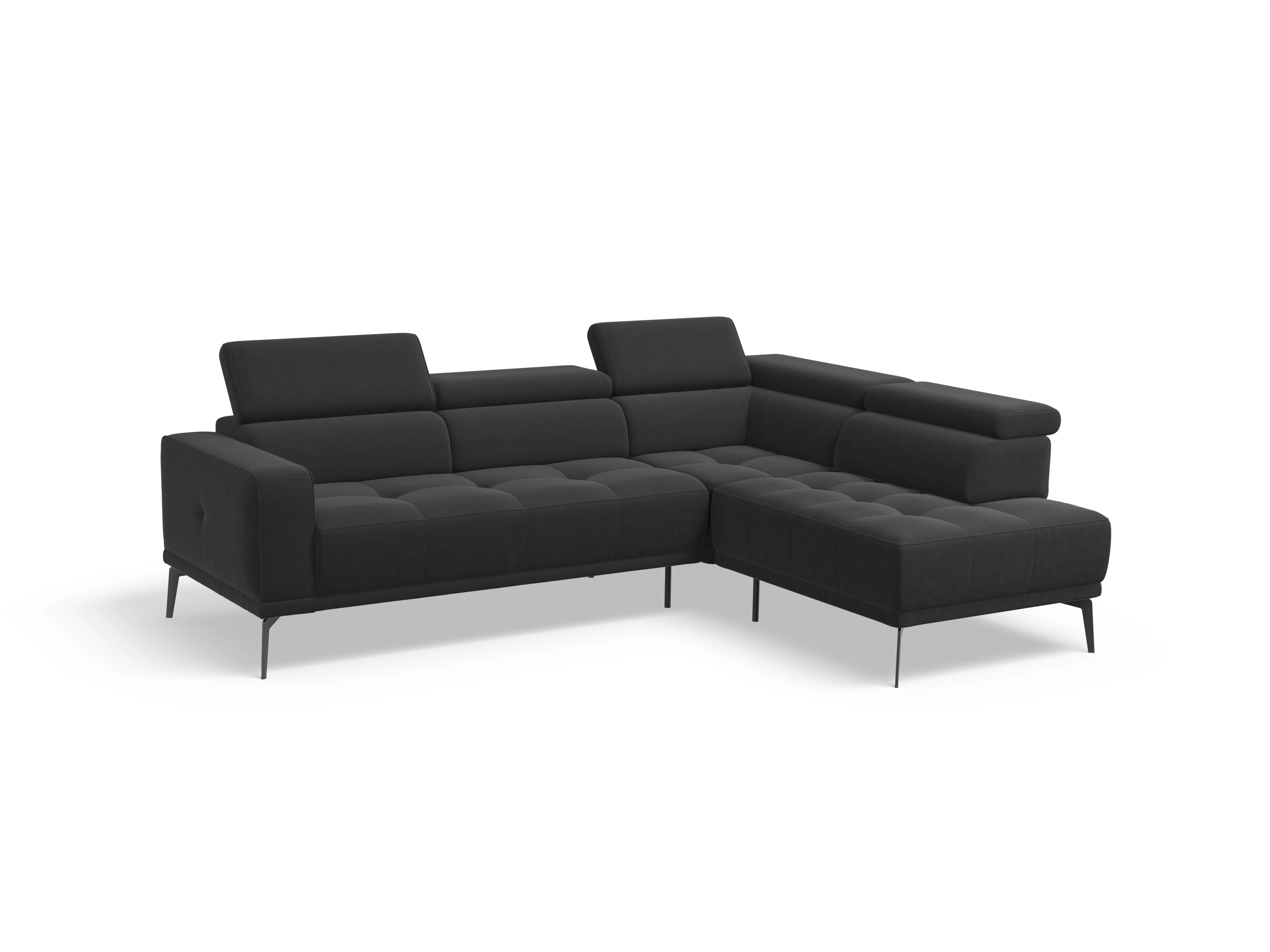 Ansicht des Produktes Marco Ecksofa rechts Abschluss offen in Stoff Grau