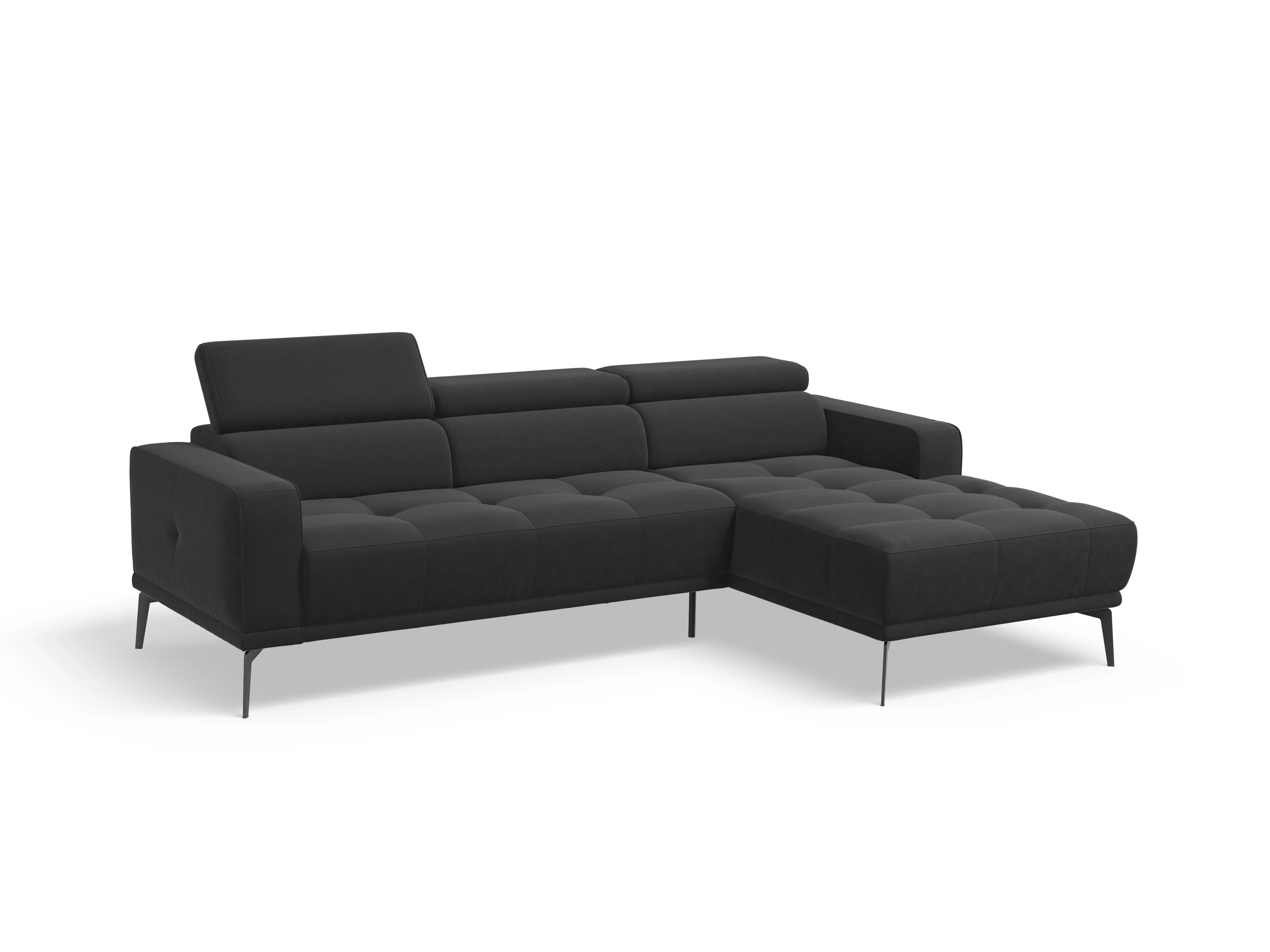 Ansicht des Produktes Marco Ecksofa rechts Abschluss offen in Stoff Grau