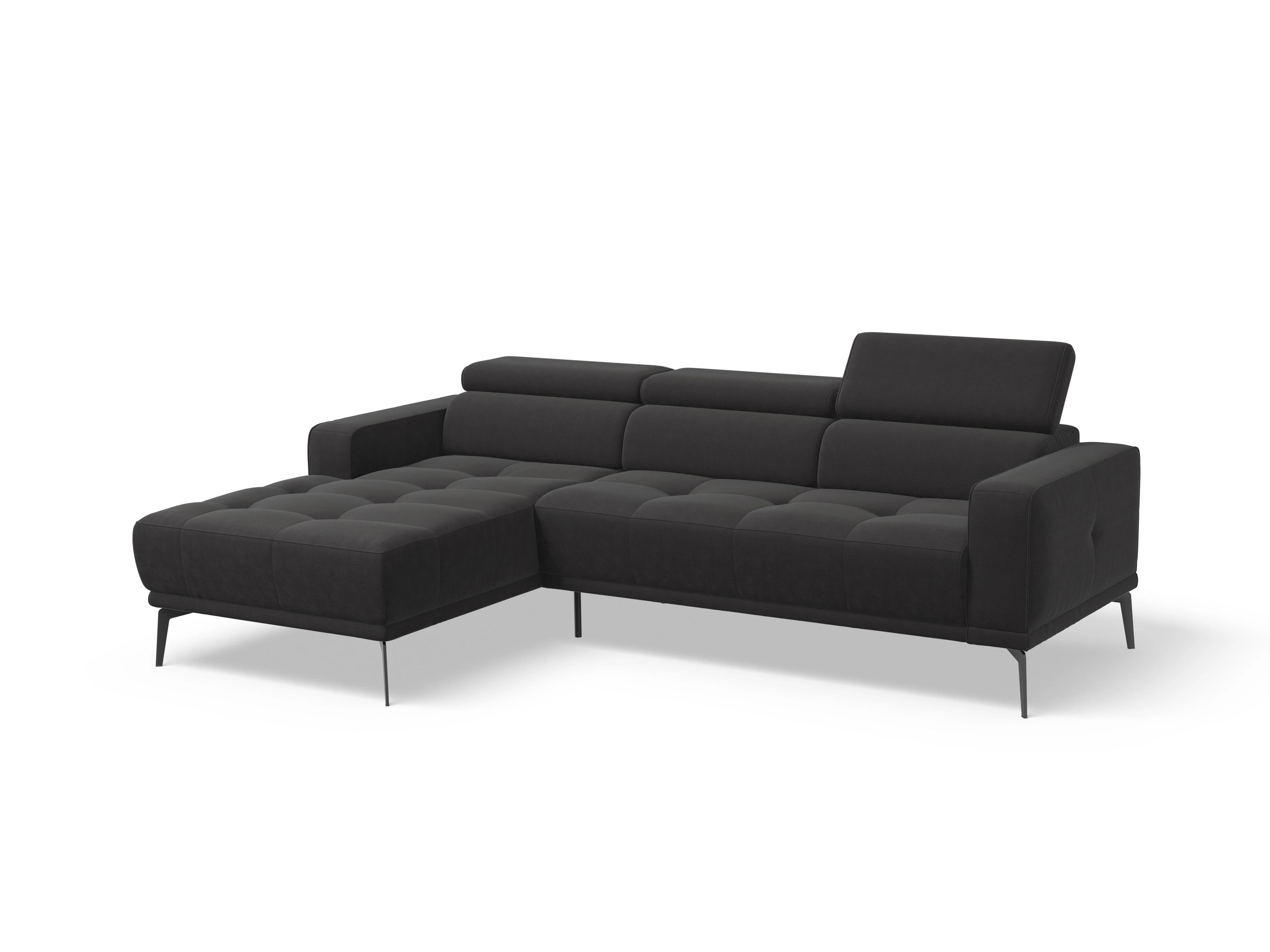 Ansicht des Produktes Marco Ecksofa links Abschluss offen in Stoff Grau