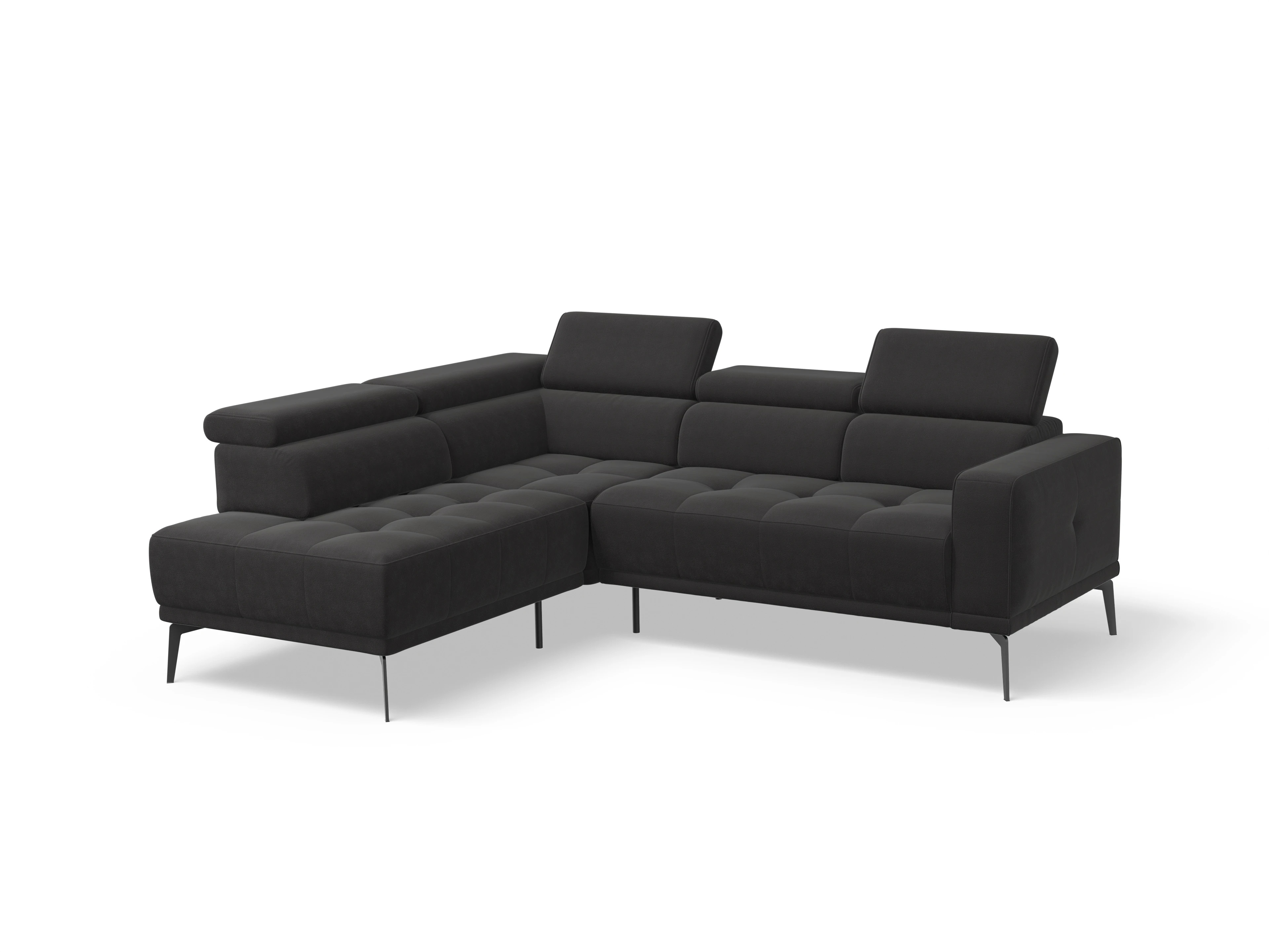 Ansicht des Produktes Marco Ecksofa links Abschluss offen in Stoff Grau