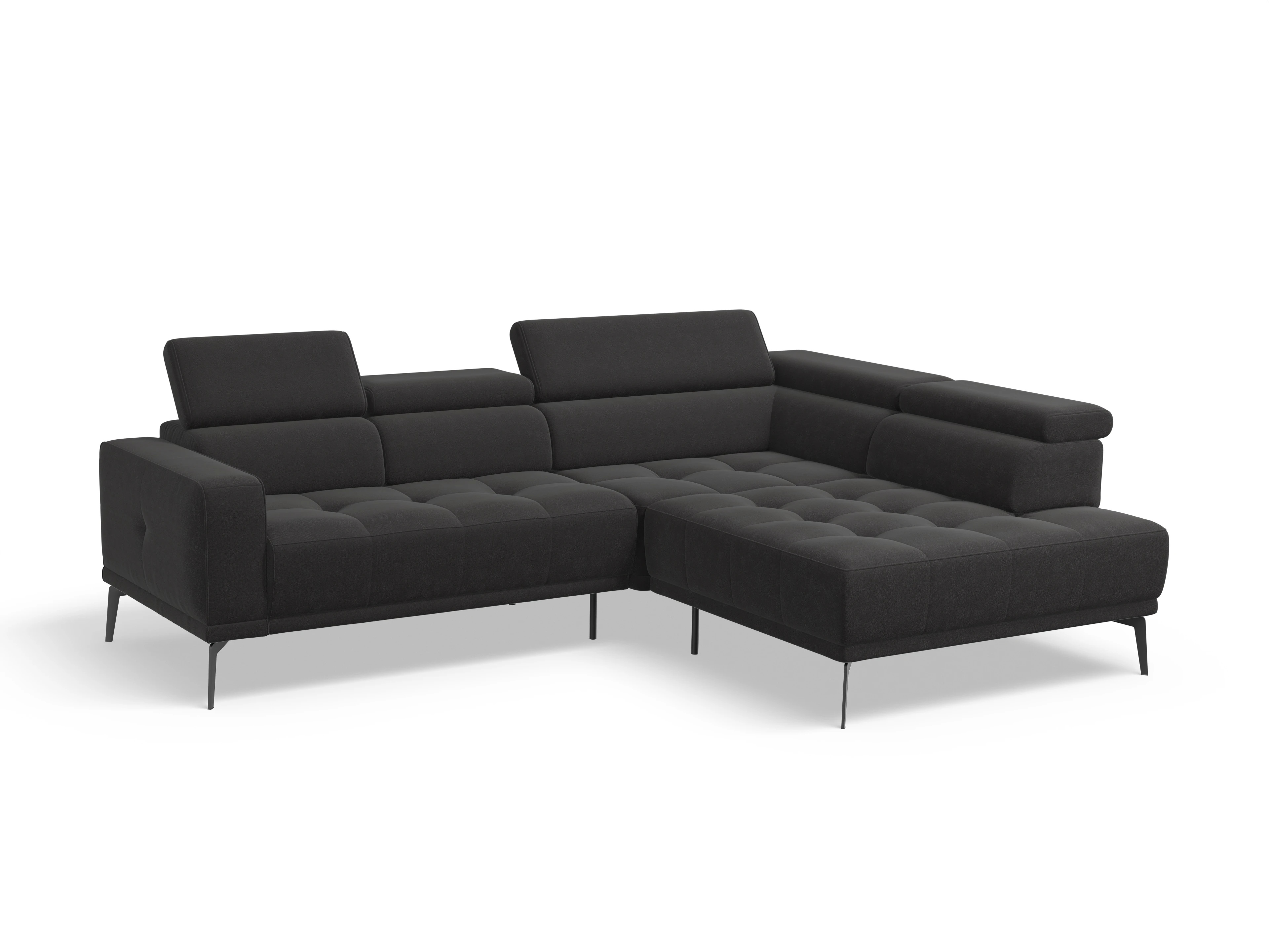 Marco Aho gr Small R (mit Funktionen) Ansicht des Produktes Marco Ecksofa rechts Abschluss offen in Stoff Grau