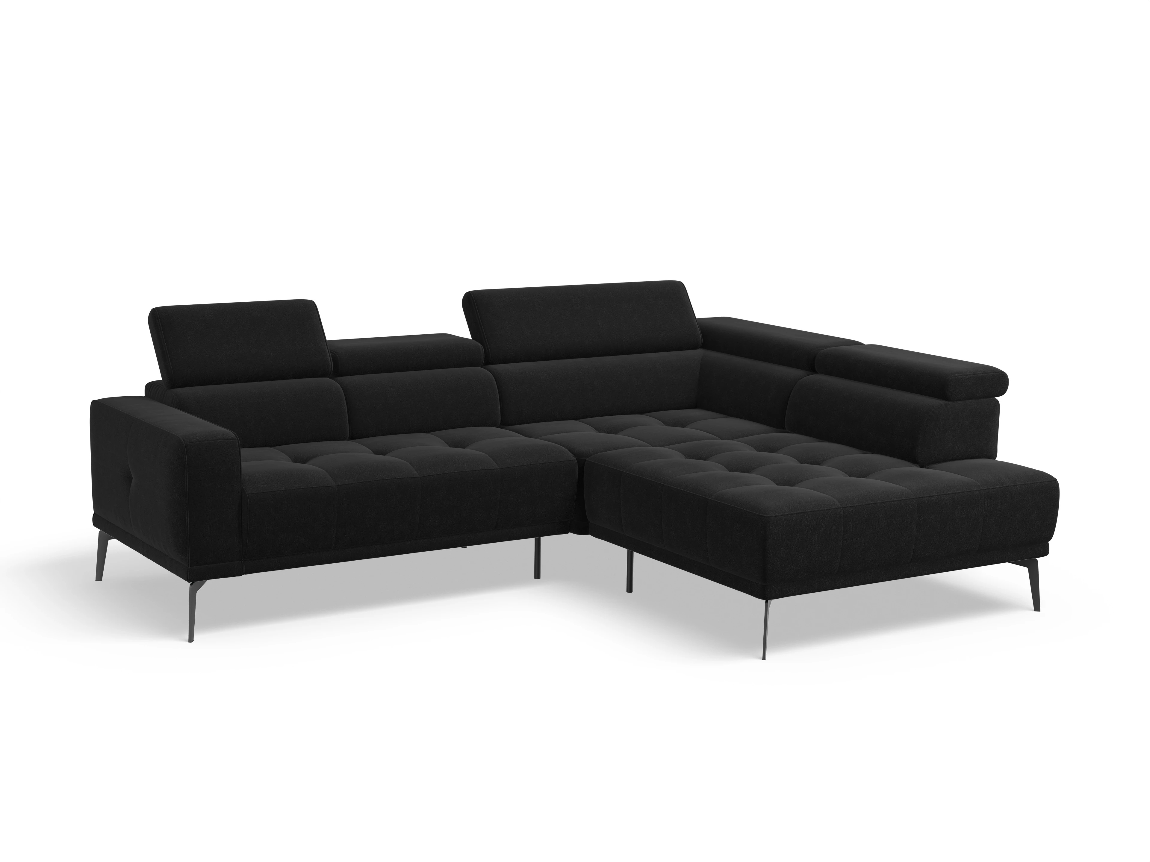 Ansicht des Produktes Marco Ecksofa rechts Abschluss offen in Stoff Schwarz