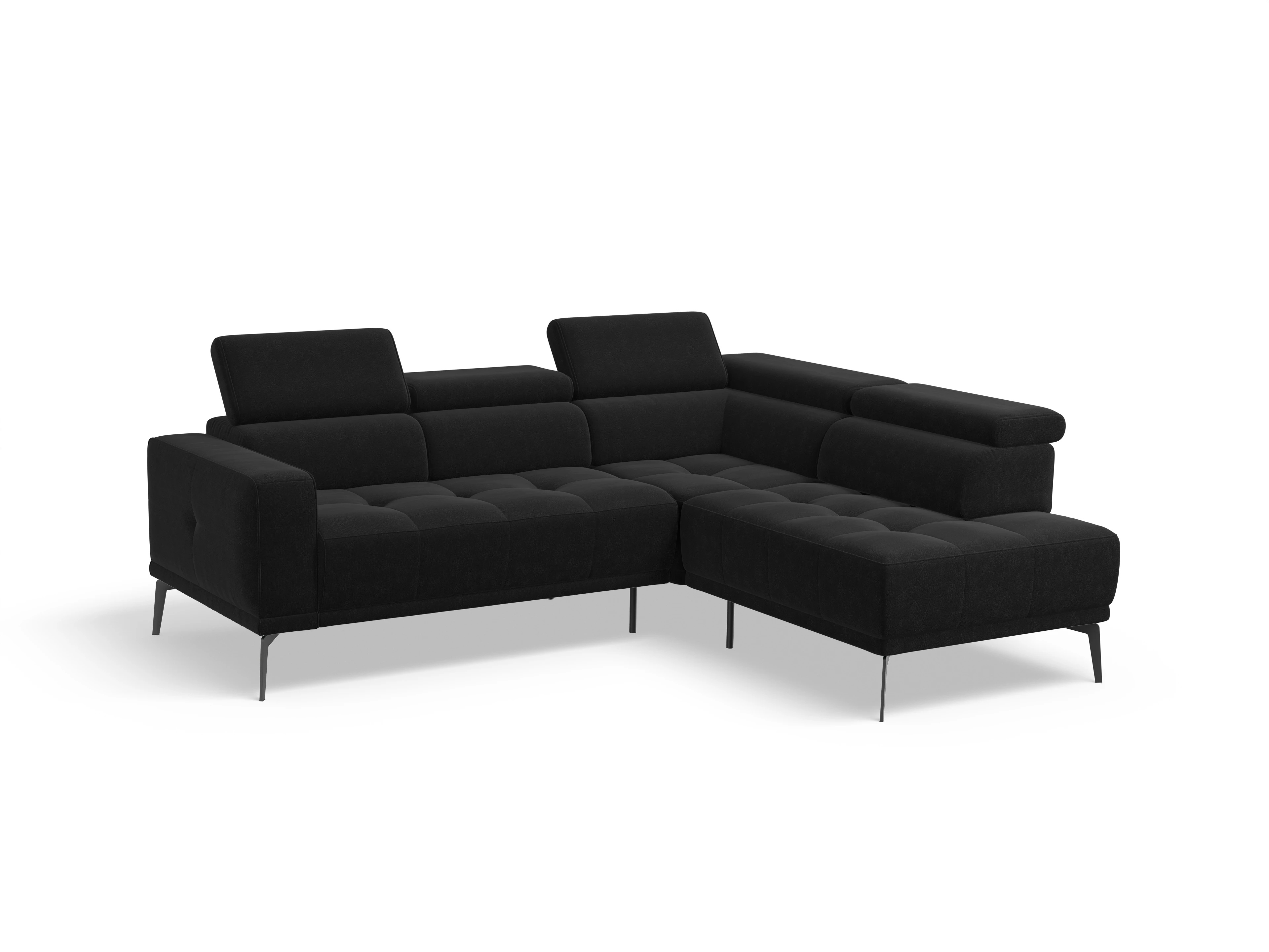 Ansicht des Produktes Marco Ecksofa rechts Abschluss offen in Stoff Schwarz
