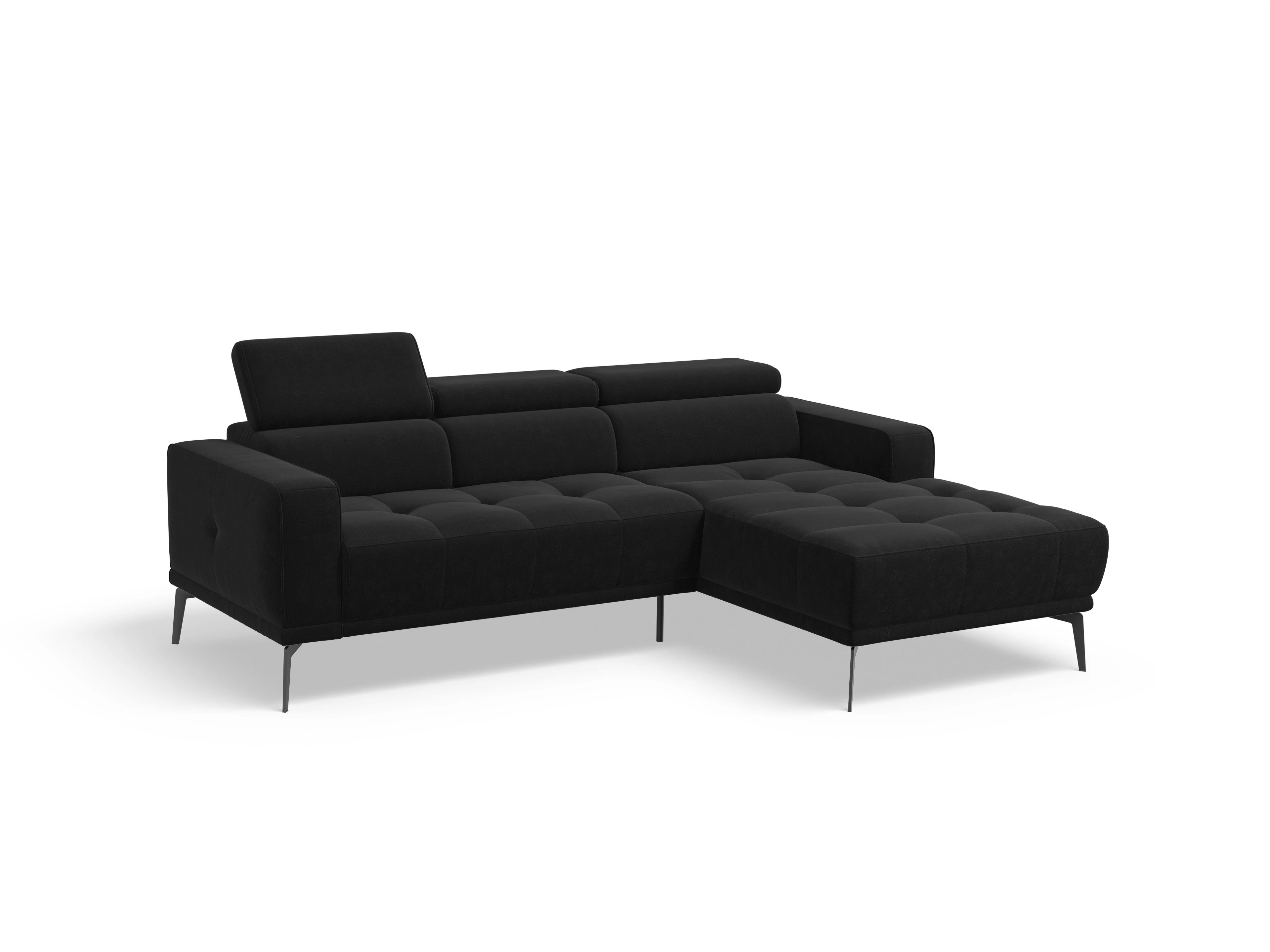 Ansicht des Produktes Marco Ecksofa rechts Abschluss offen in Stoff Schwarz