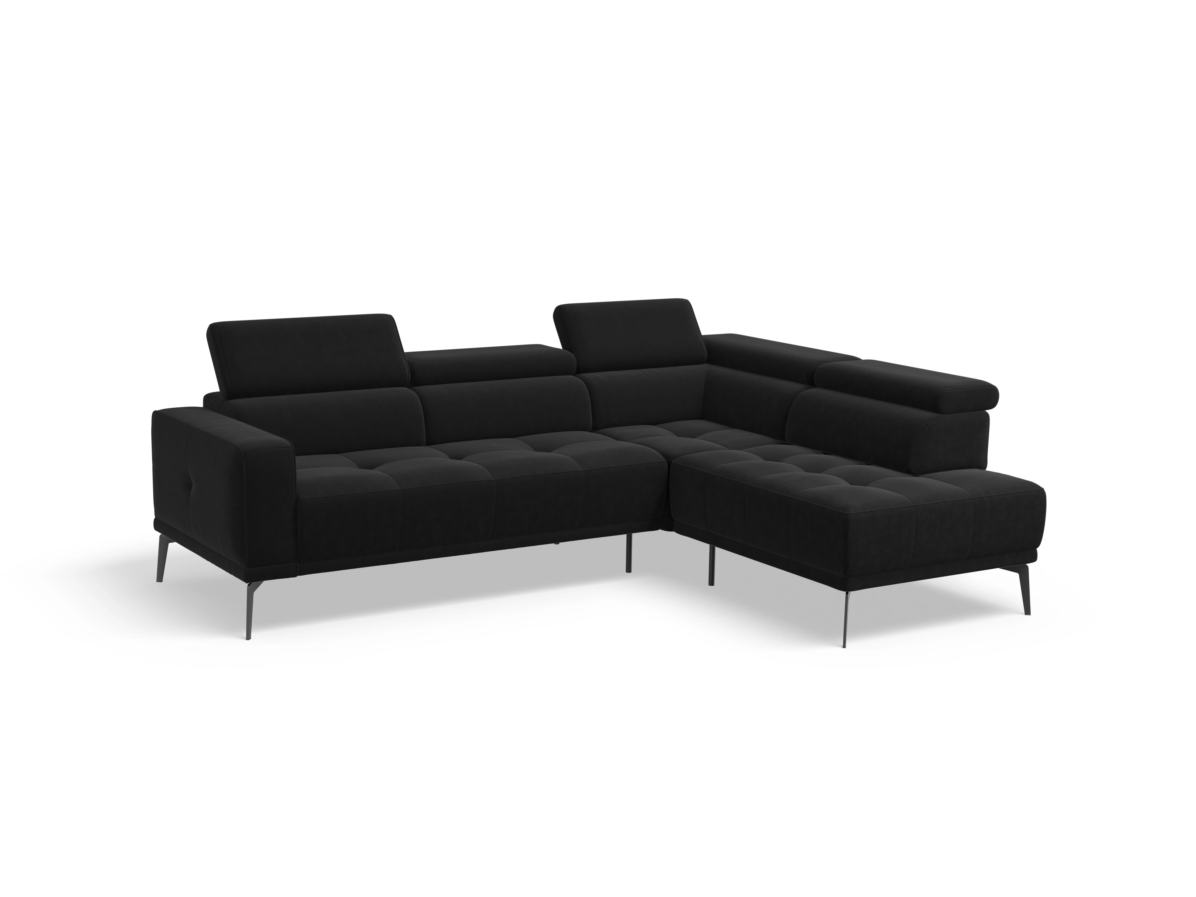 Ansicht des Produktes Marco Ecksofa rechts Abschluss offen in Stoff Schwarz