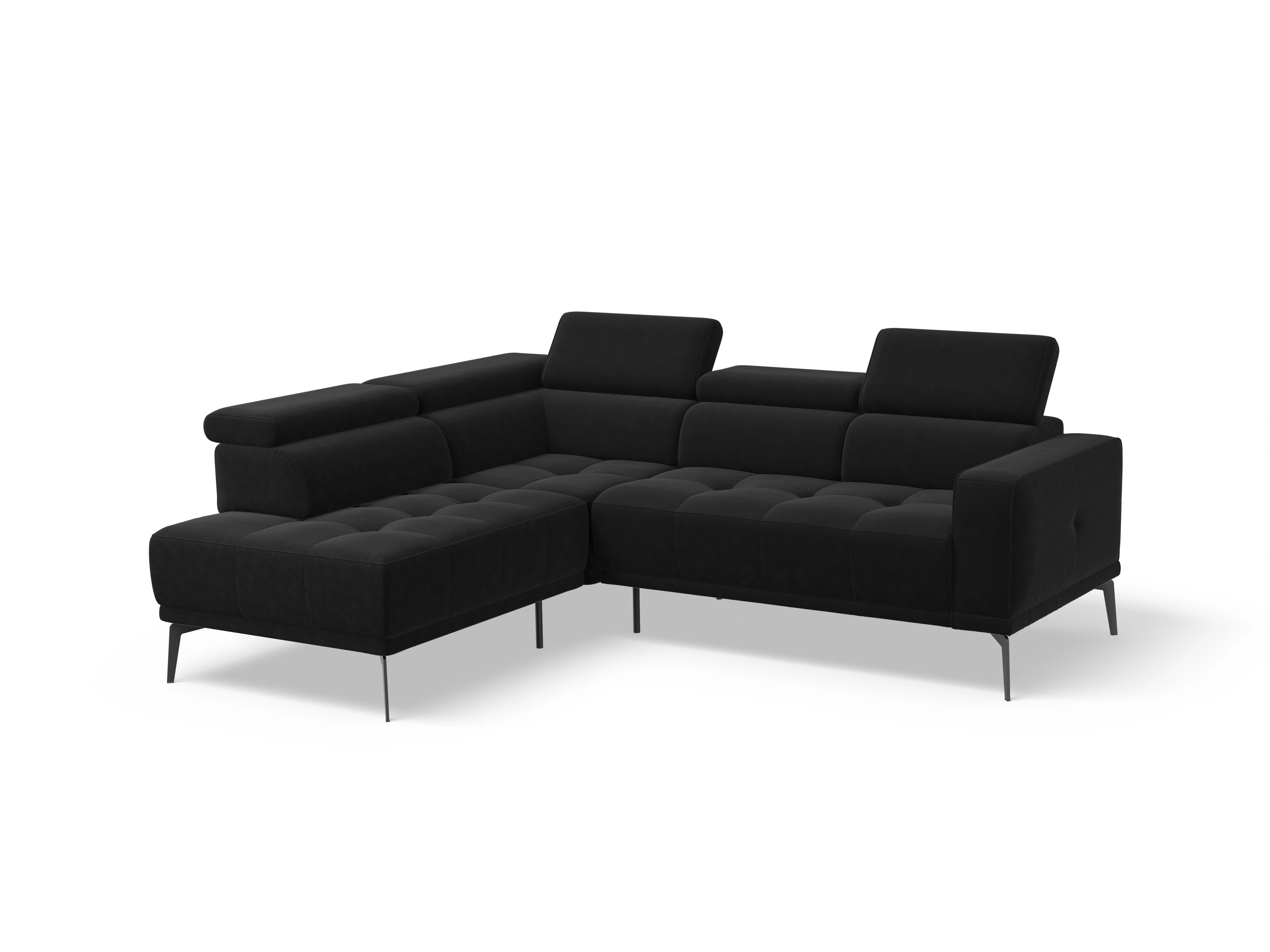 Ansicht des Produktes Marco Ecksofa links Abschluss offen in Stoff Schwarz