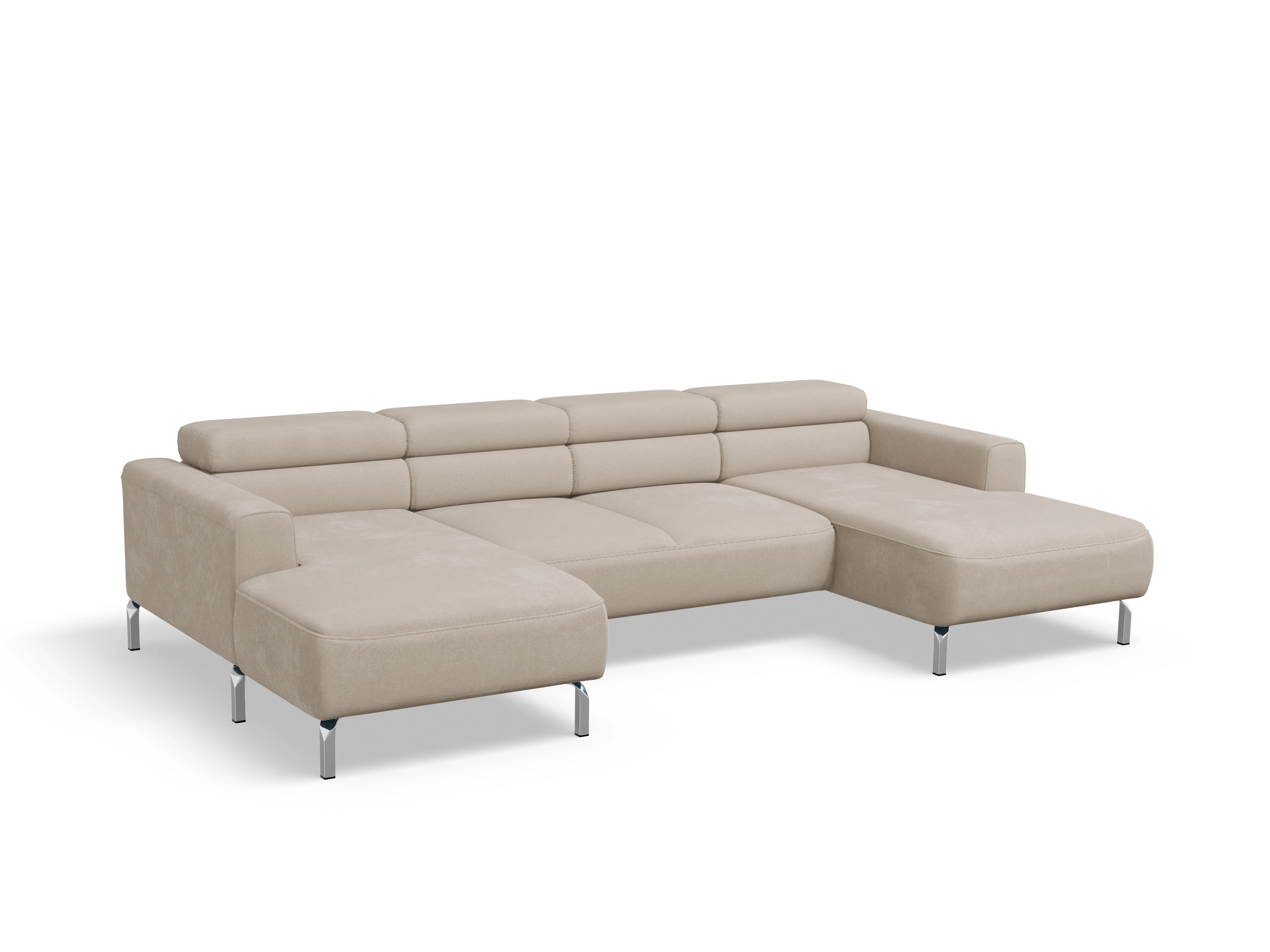 Season Wohnlandschaft LO Medium Ansicht des Produktes Season Wohnlandschaft offen beidseitig in Stoff Beige