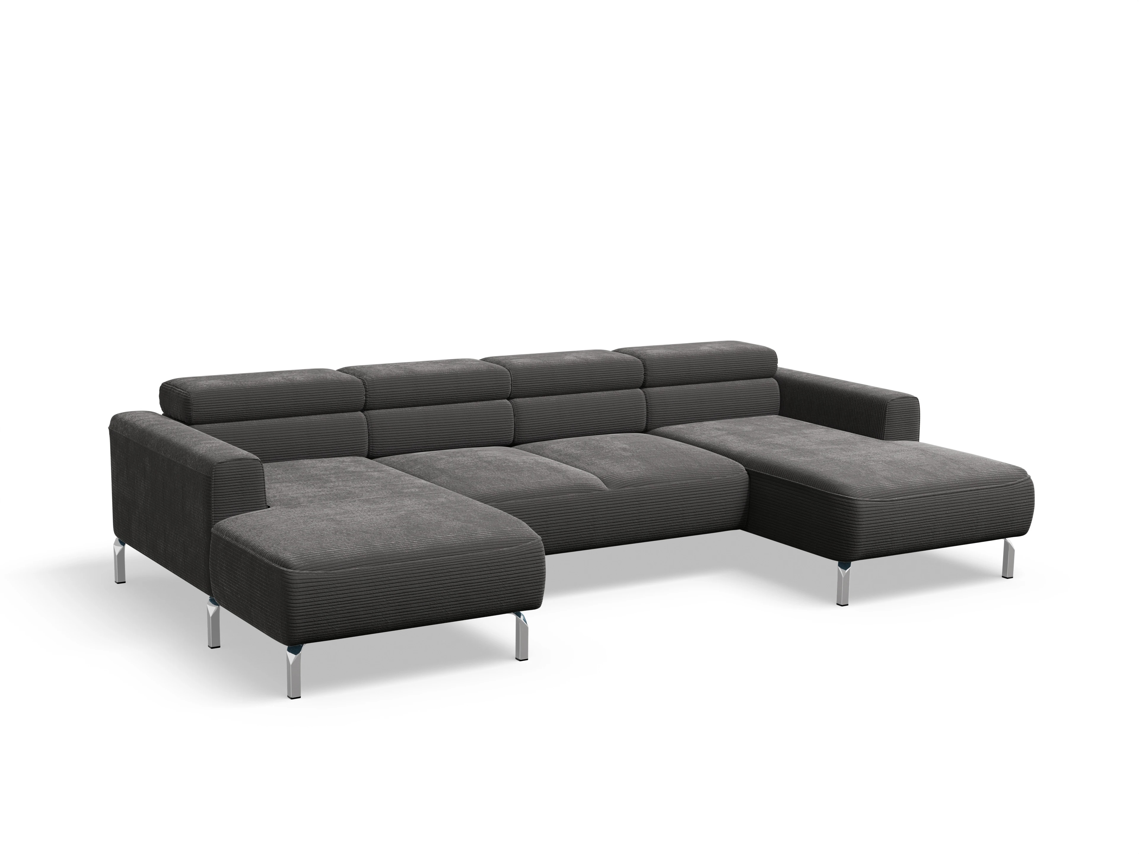 Season Wohnlandschaft LO Medium Ansicht des Produktes Season Wohnlandschaft offen beidseitig in Stoff Grau