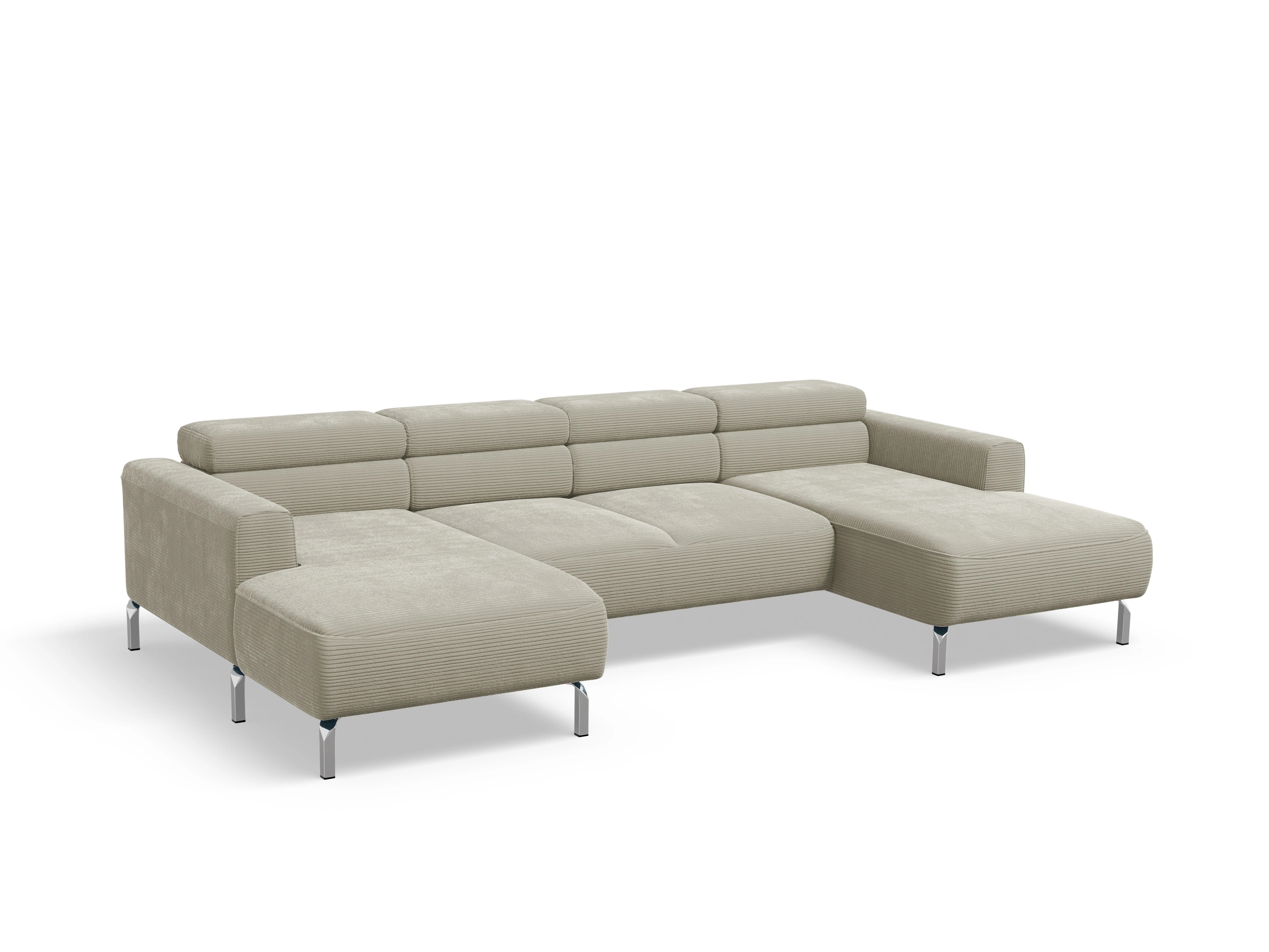Season Wohnlandschaft LO Medium Ansicht des Produktes Season Wohnlandschaft offen beidseitig in Stoff Grau