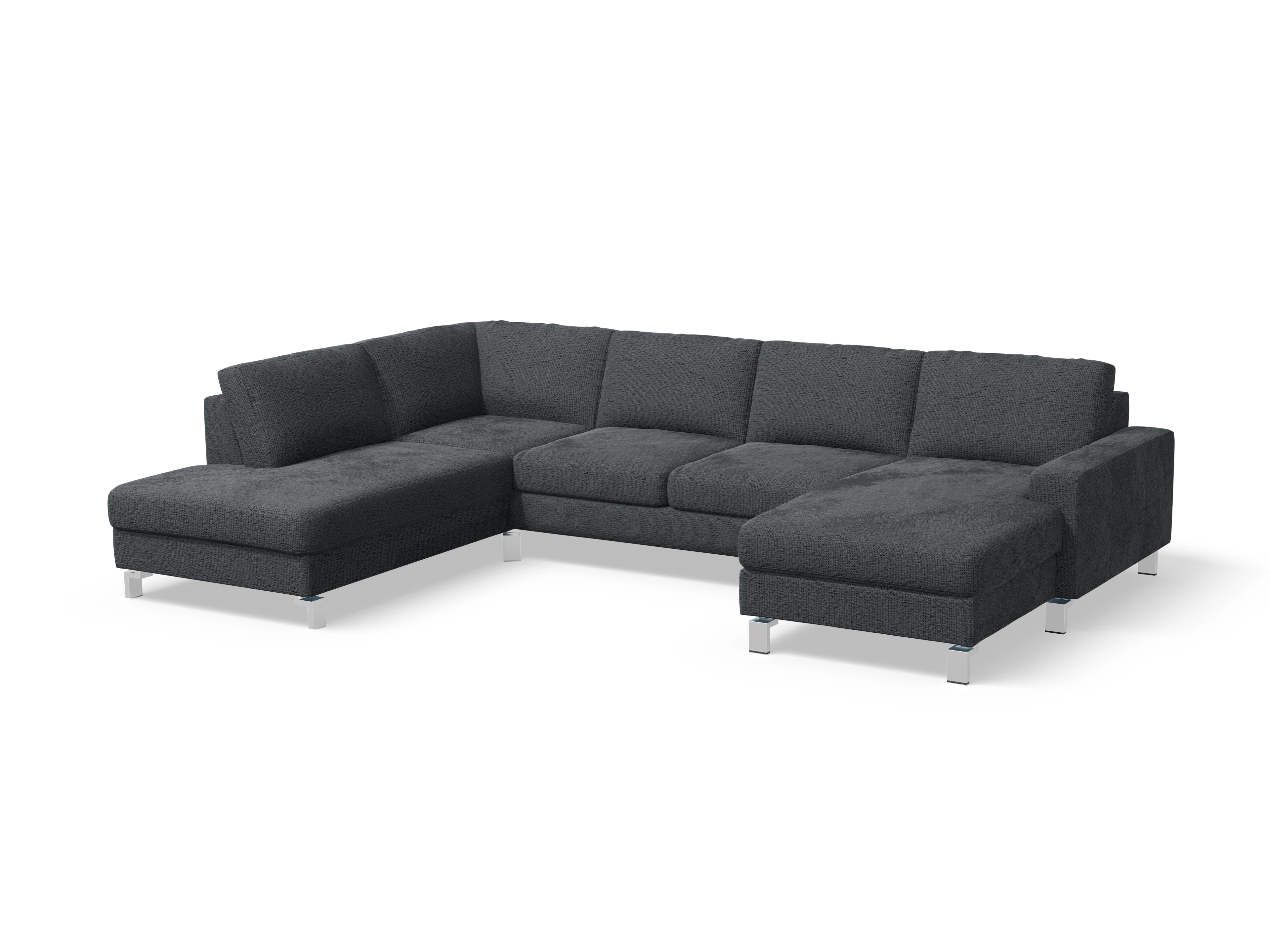 Indiana Wohnlandschaft UML Small L Ansicht des Produktes Indiana Wohnlandschaft offen beidseitig in Stoff Grau