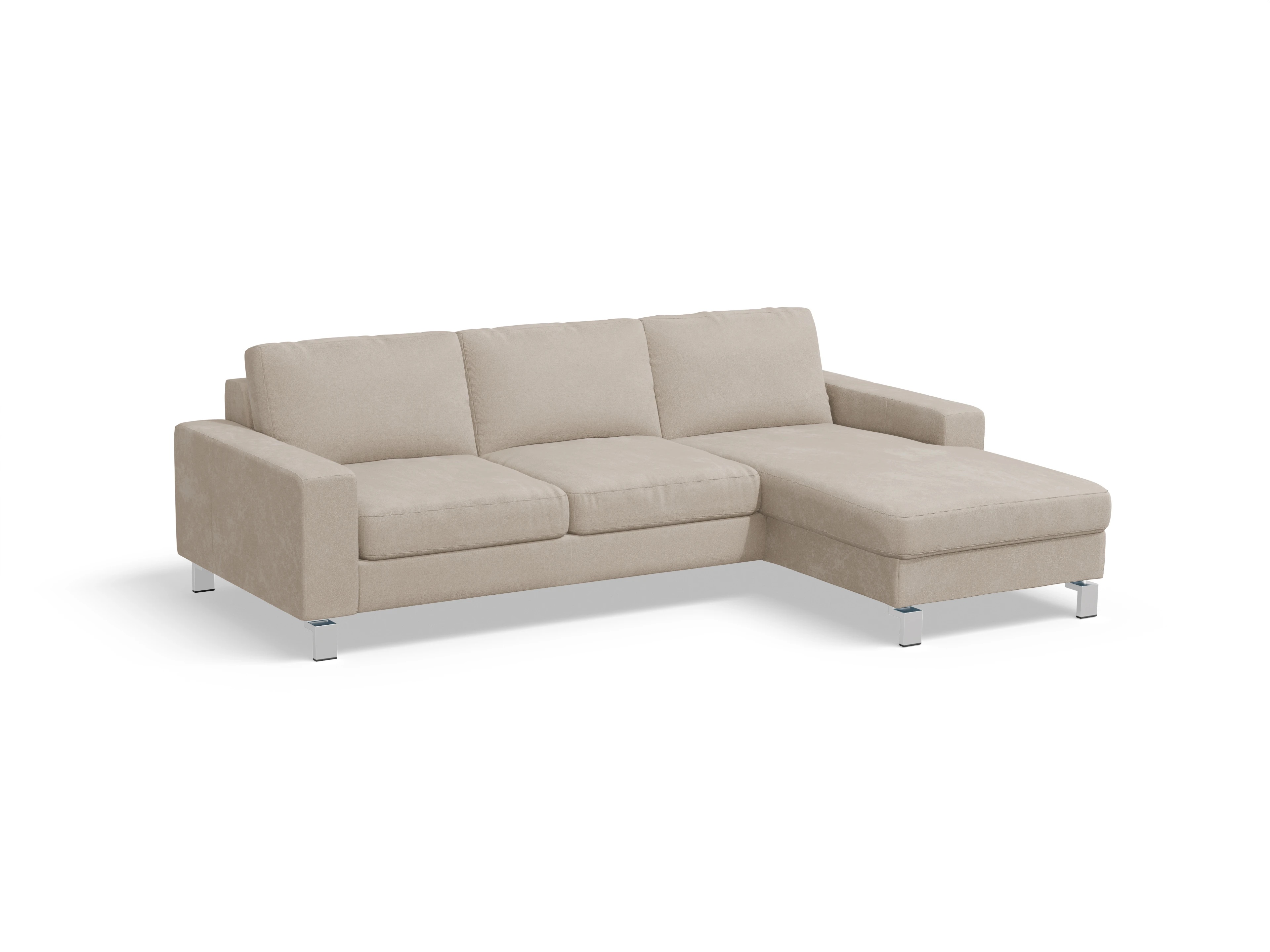 Ansicht des Produktes Indiana Ecksofa rechts Abschluss offen in Stoff Beige