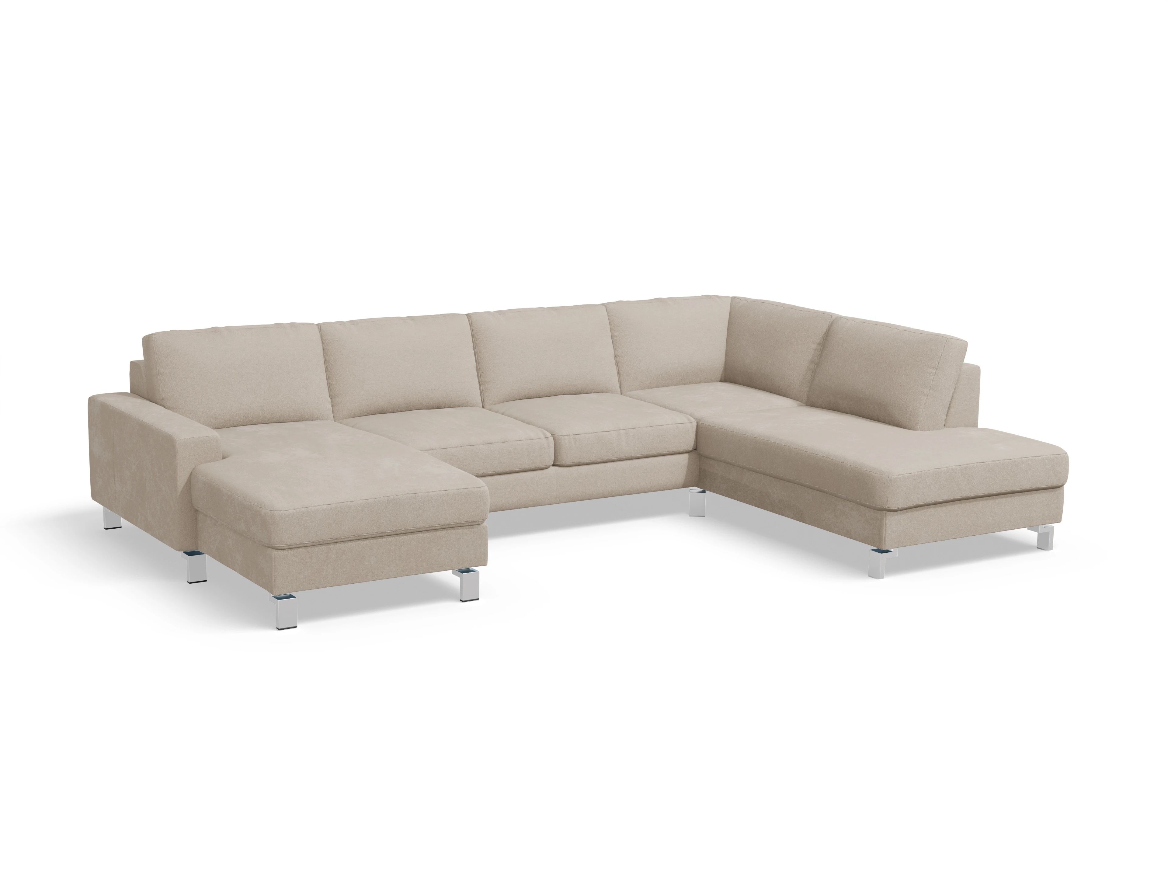 Ansicht des Produktes Indiana Wohnlandschaft offen beidseitig in Stoff Beige