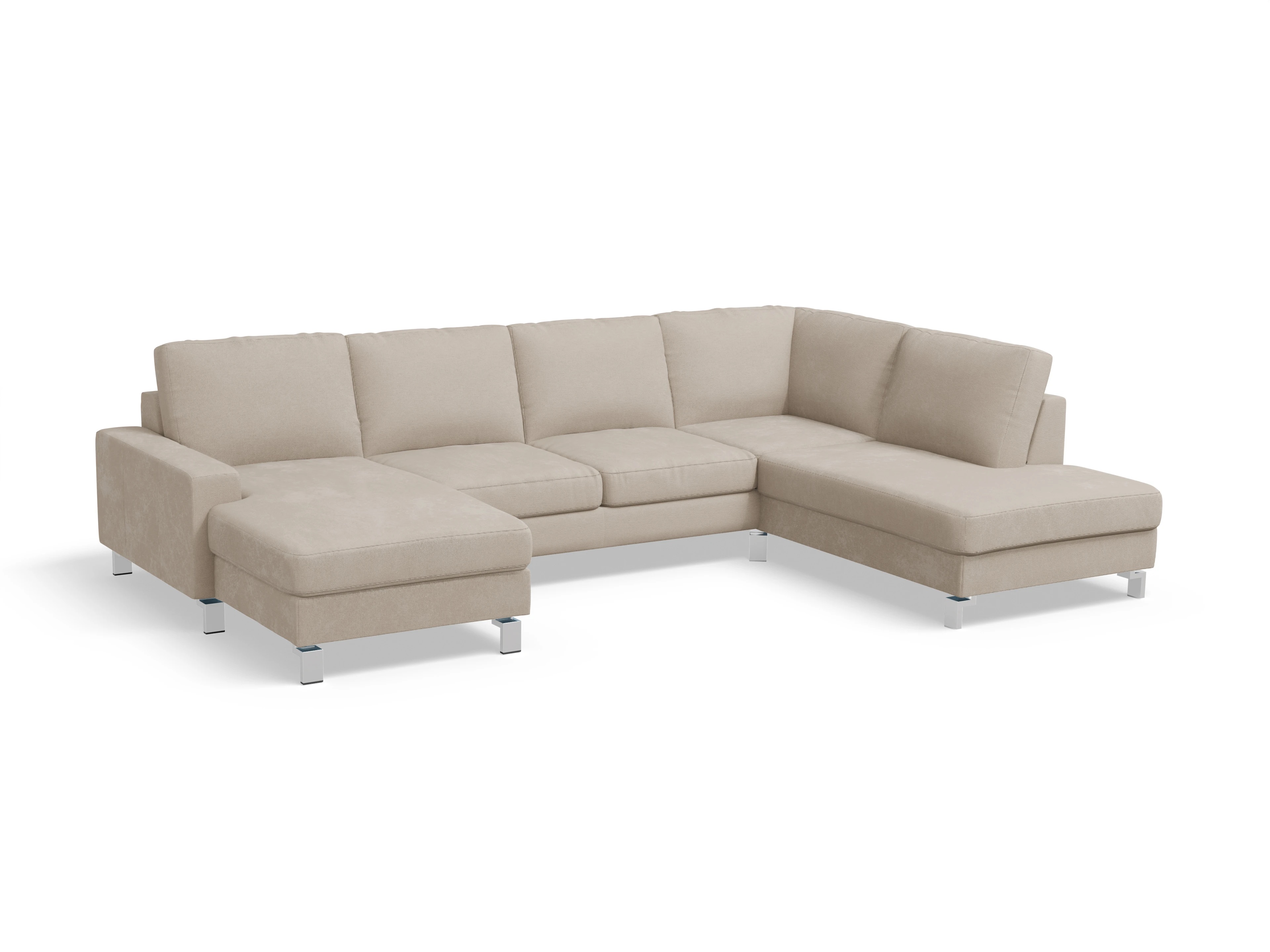 Indiana Wohnlandschaft LUM Small R Ansicht des Produktes Indiana Wohnlandschaft offen beidseitig in Stoff Beige