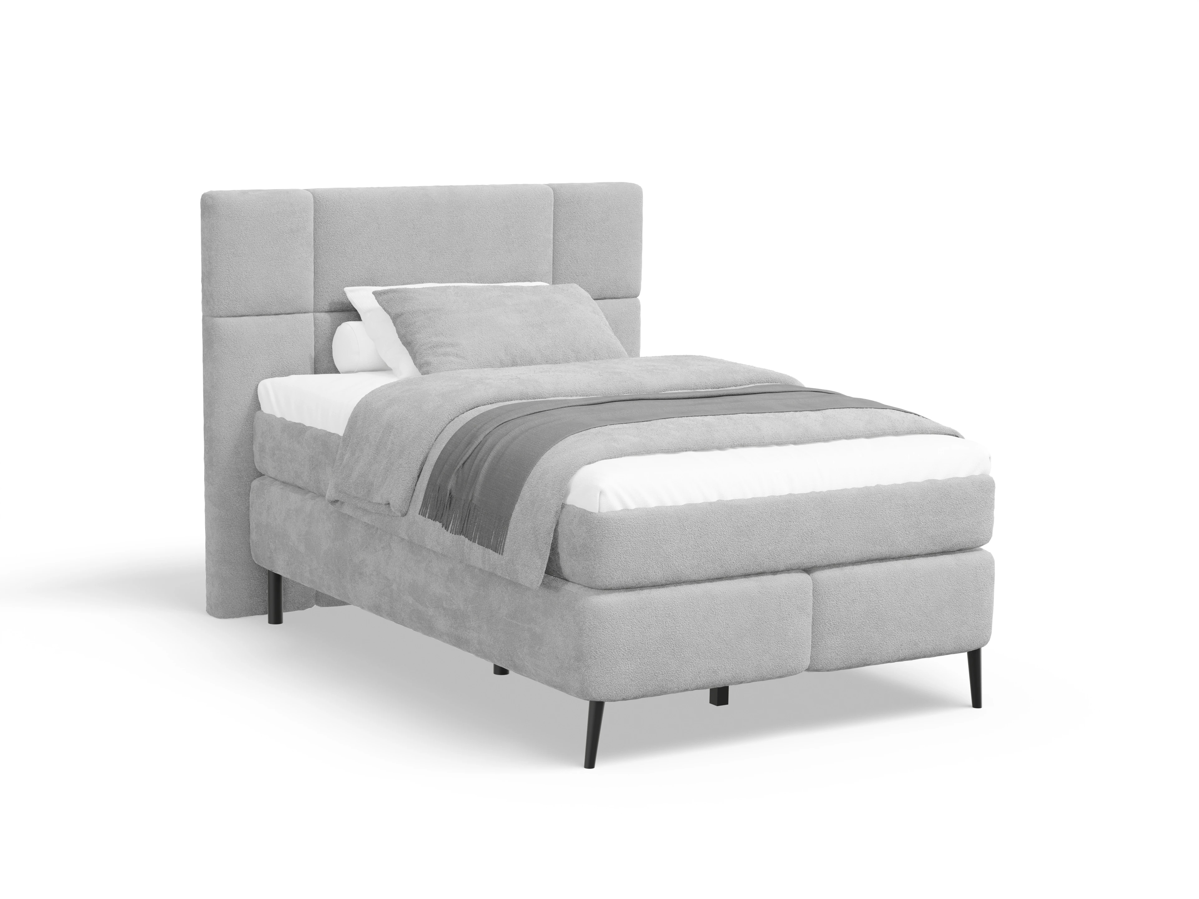 Boxspringbett Luisa 140x200cm Ansicht des Produktes Luisa Boxspringbett in Stoff Grau