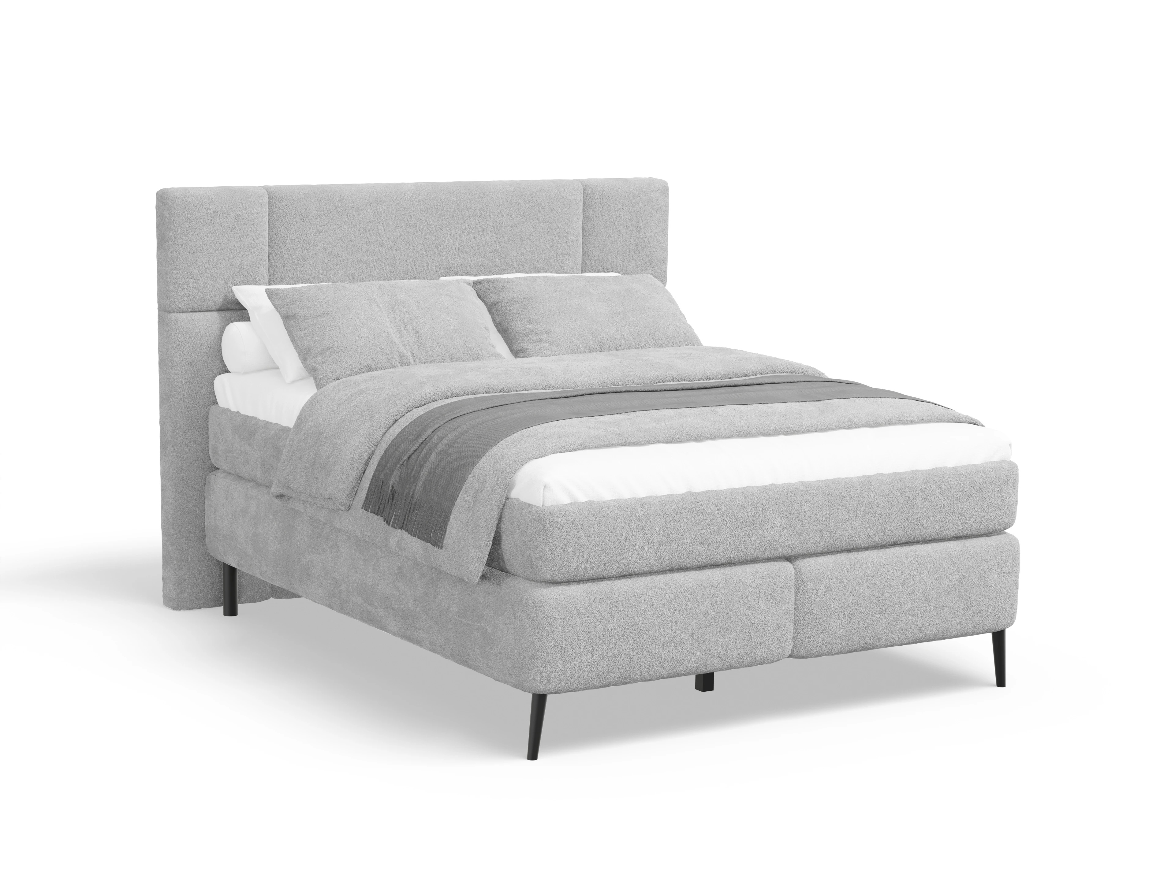 Boxspringbett Luisa 160x200cm Ansicht des Produktes Luisa Boxspringbett in Stoff Grau