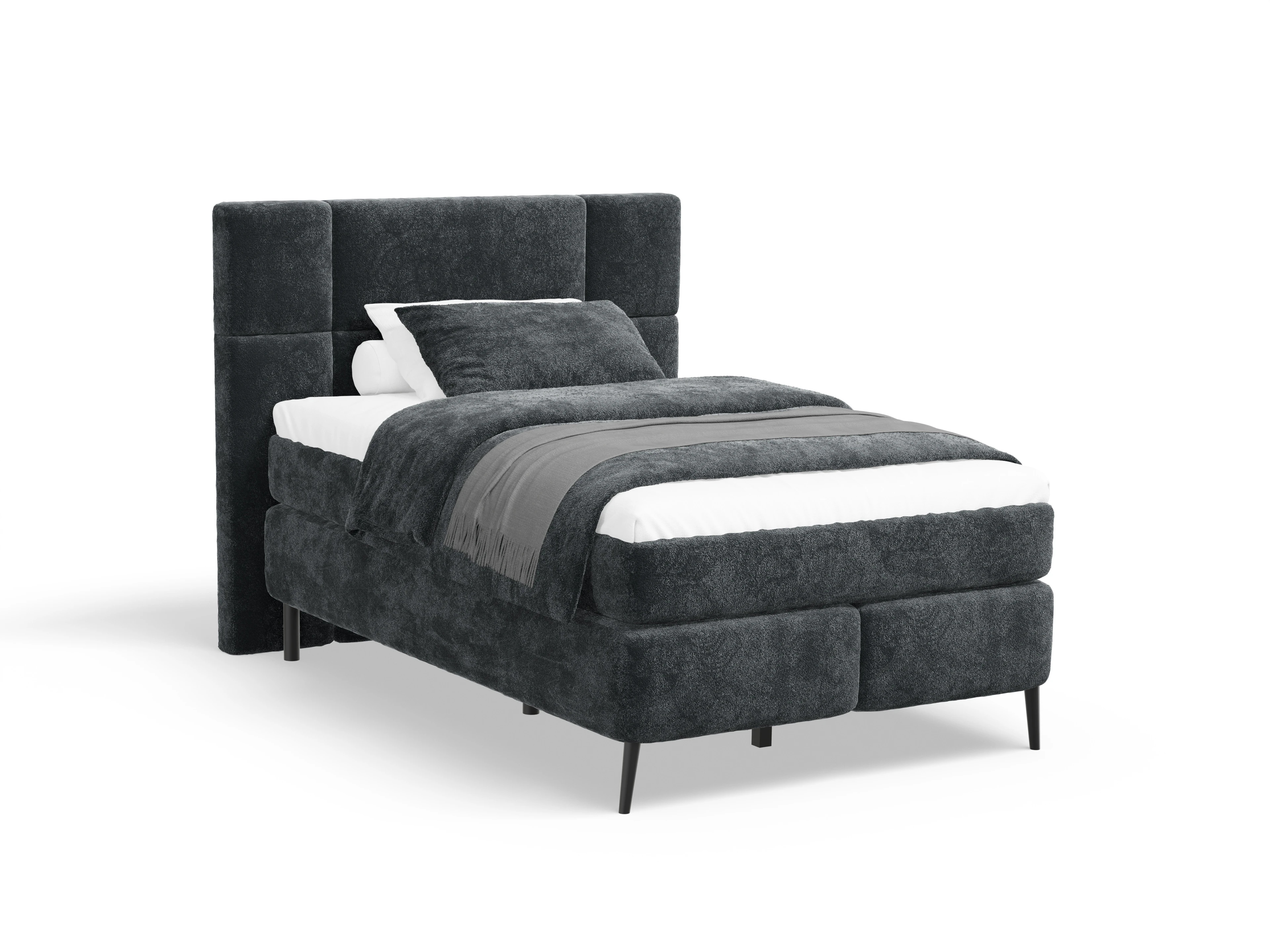 Boxspringbett Luisa 140x200cm Ansicht des Produktes Luisa Boxspringbett in Stoff Grau