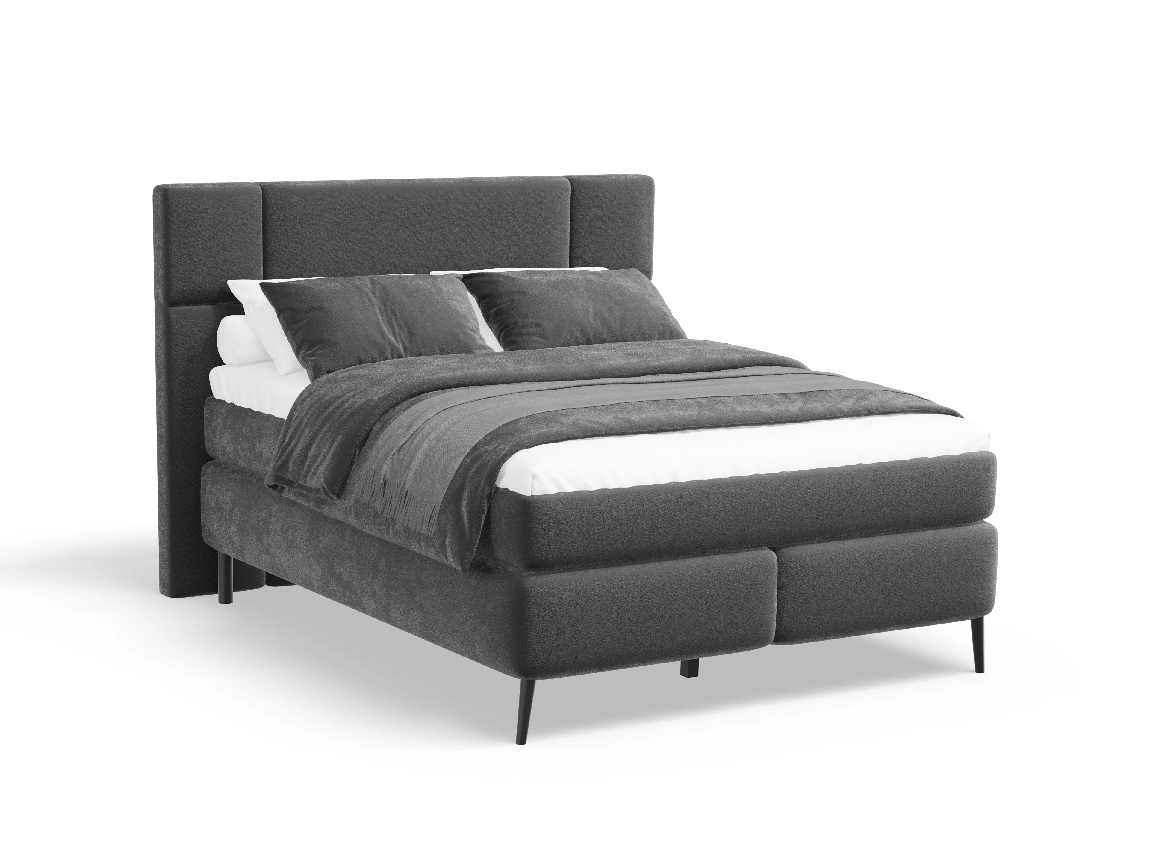Boxspringbett Luisa 160x200cm Ansicht des Produktes Luisa Boxspringbett in Stoff Grau