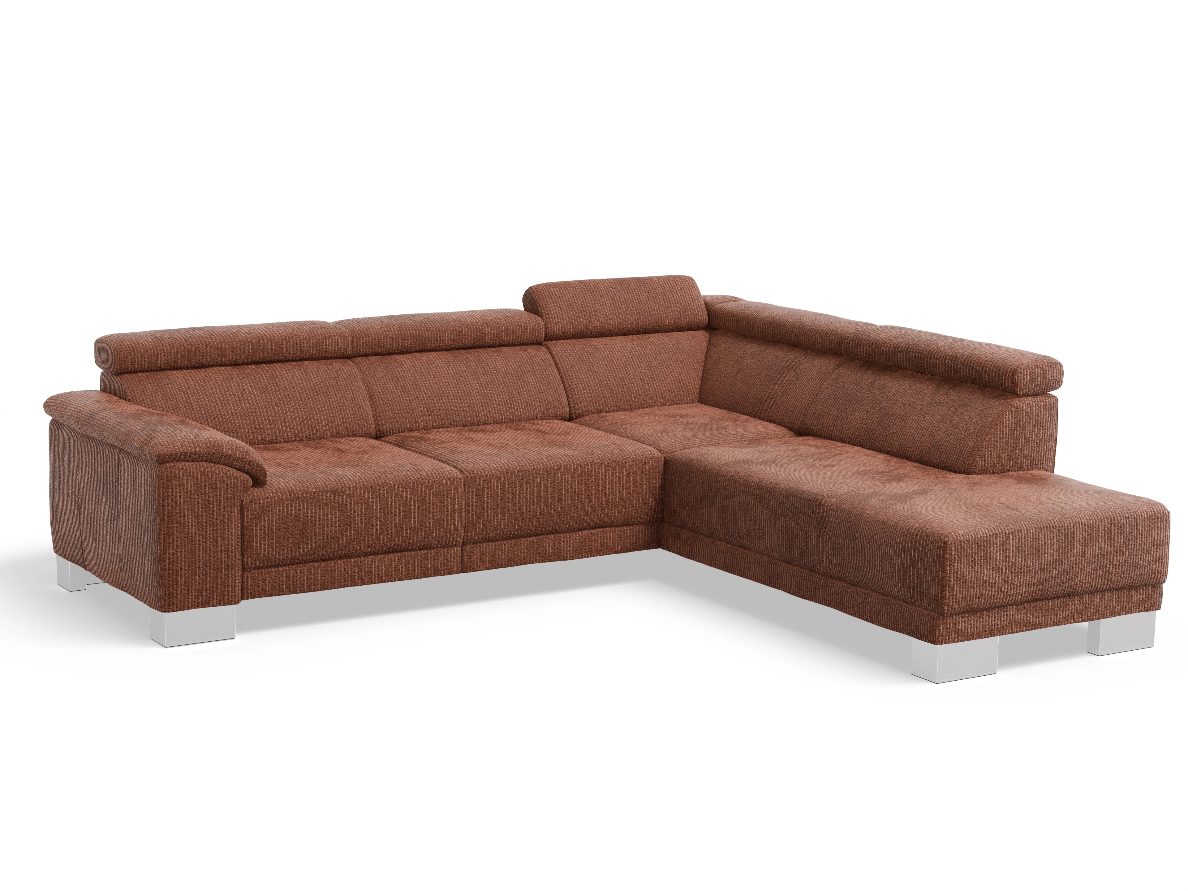 Ansicht des Produktes Antonio Ecksofa rechts Abschluss offen in Stoff Braun