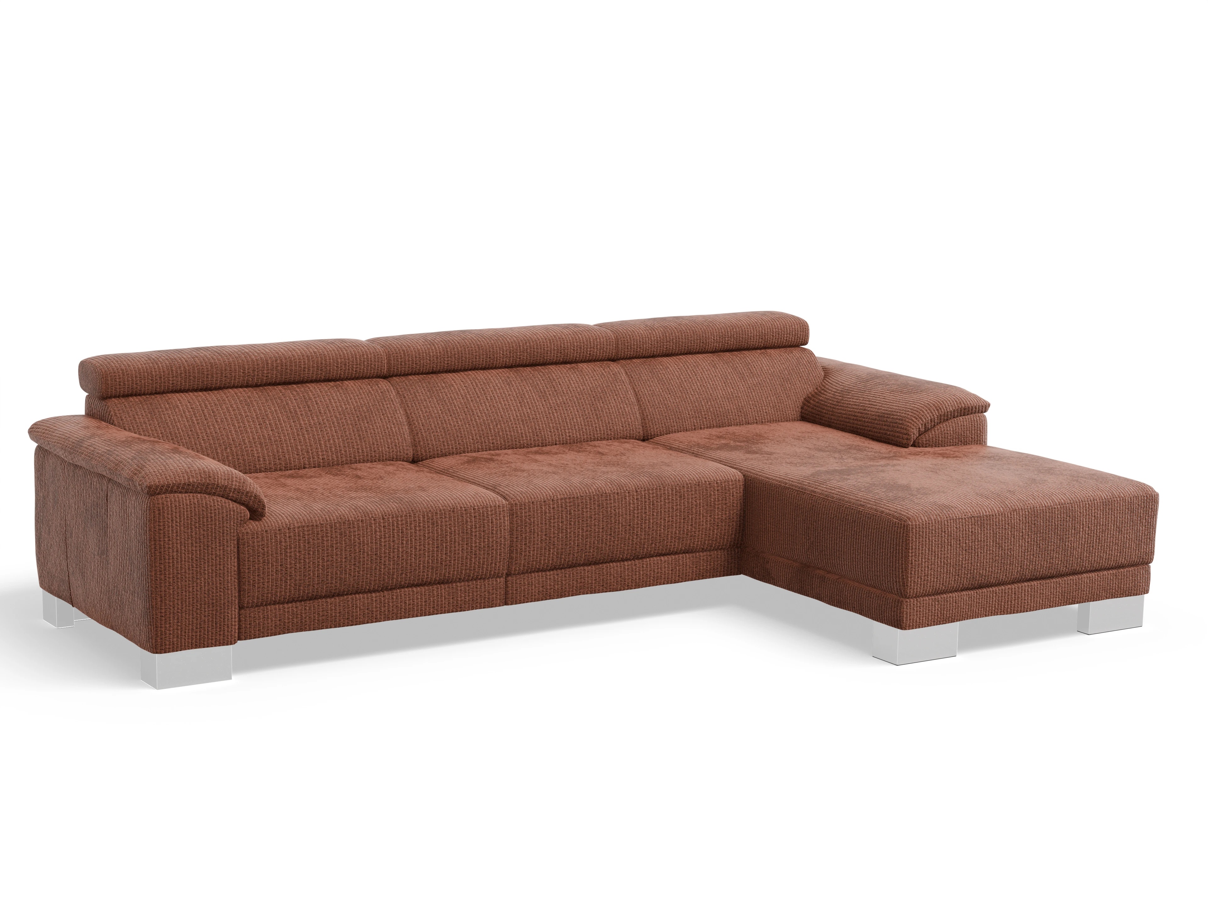 Ansicht des Produktes Antonio Ecksofa rechts Abschluss offen in Stoff Braun