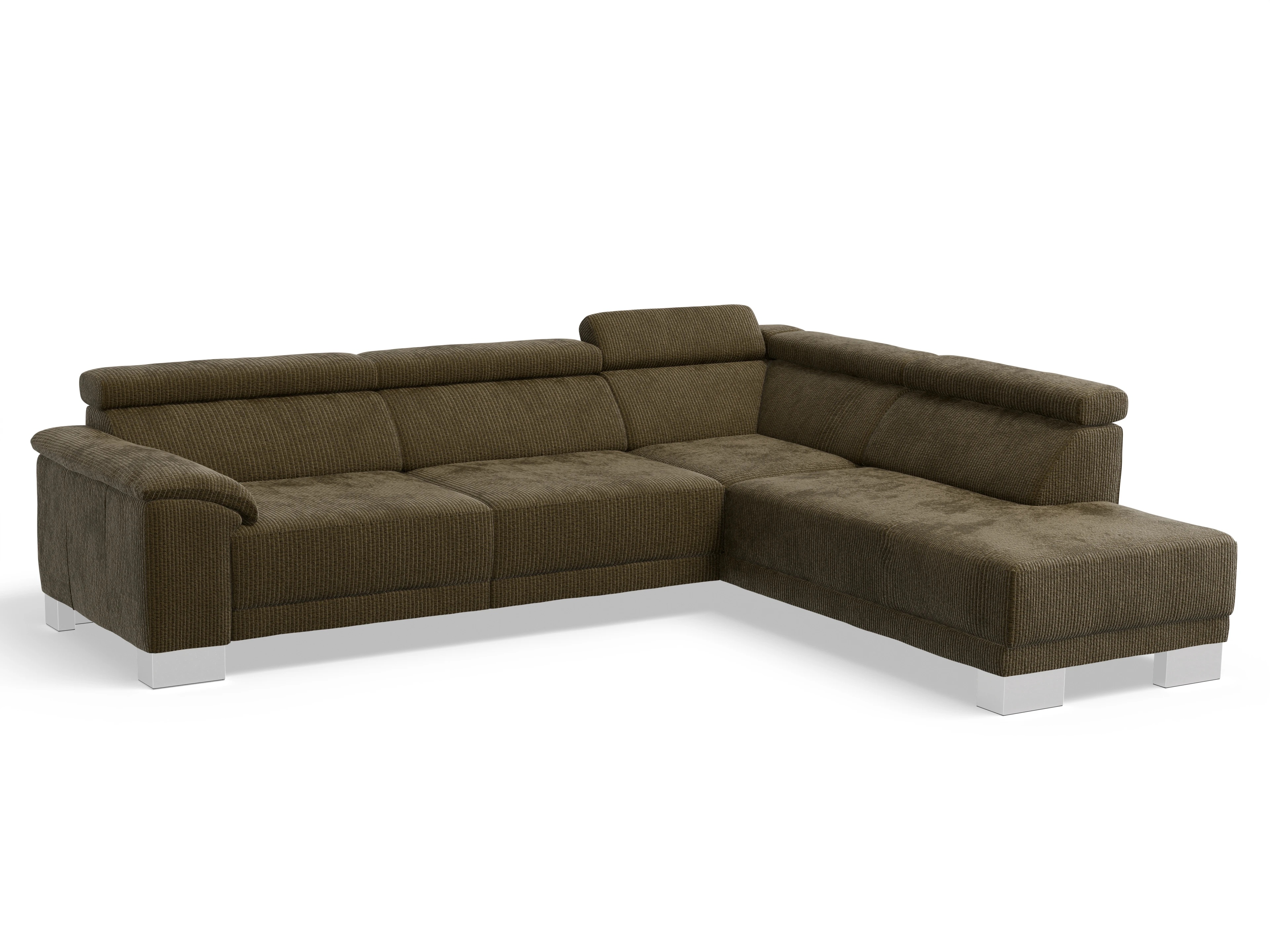 Ansicht des Produktes Antonio Ecksofa rechts Abschluss offen in Stoff Braun