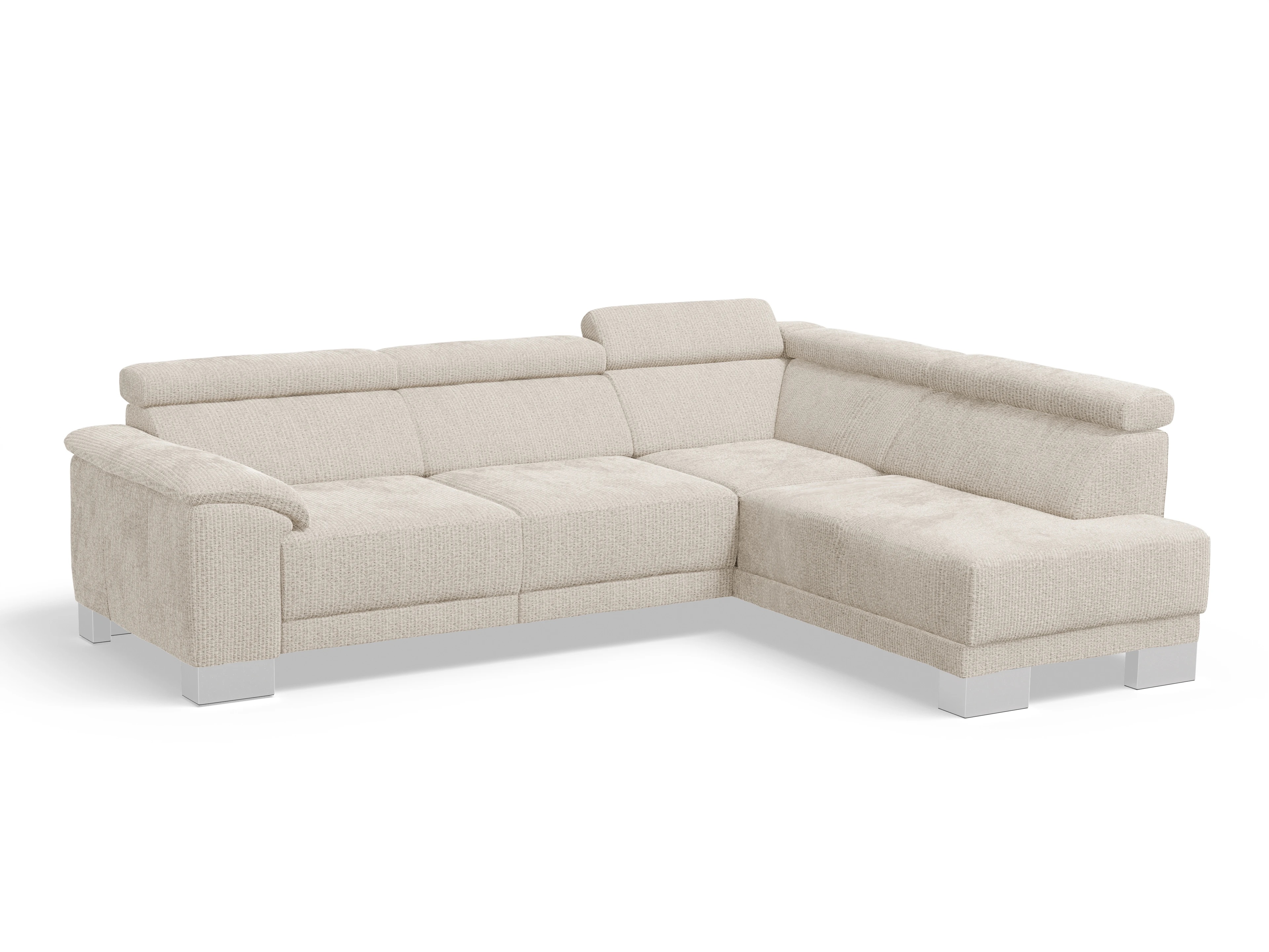 Ansicht des Produktes Antonio Ecksofa rechts Abschluss offen in Stoff Beige