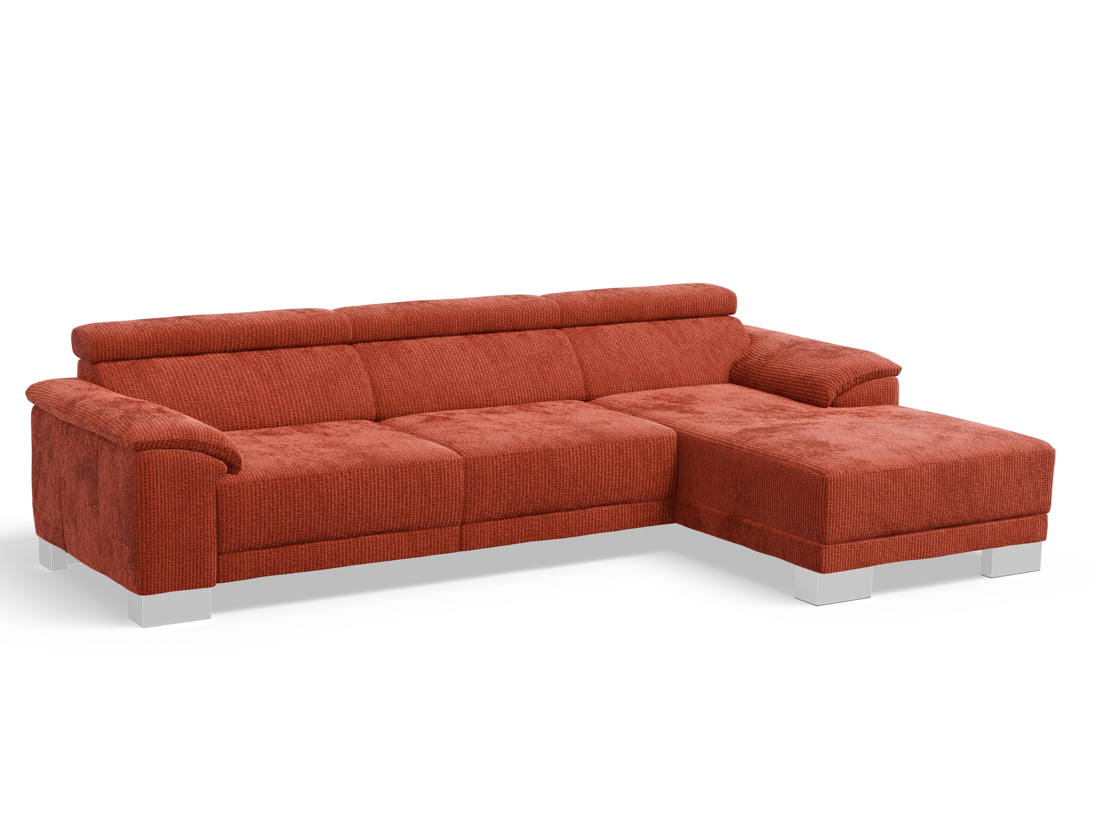 Antonio Ecksofa LO Large R Ansicht des Produktes Antonio Ecksofa rechts Abschluss offen in Stoff Orange