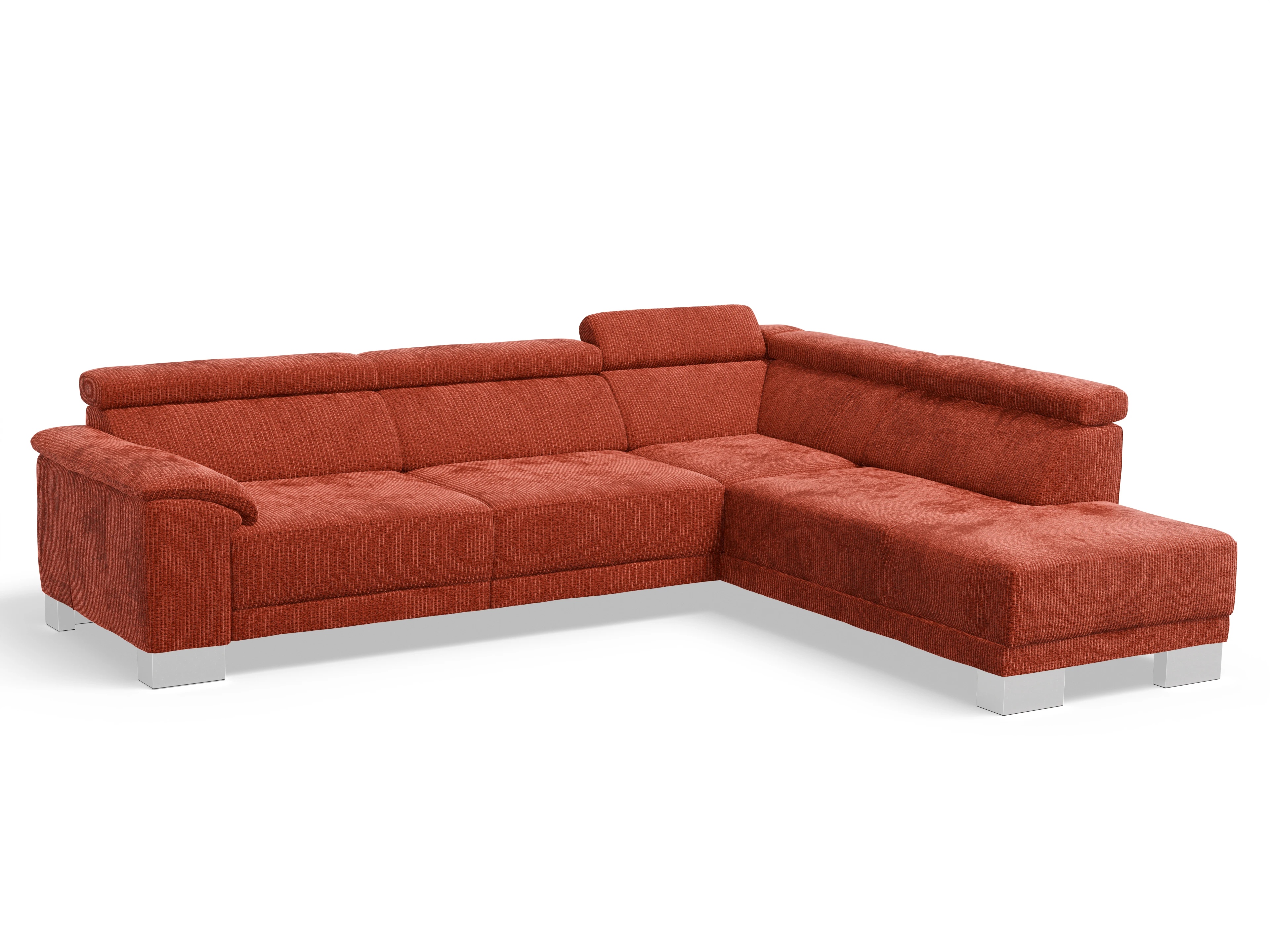 Ansicht des Produktes Antonio Ecksofa rechts Abschluss offen in Stoff Orange