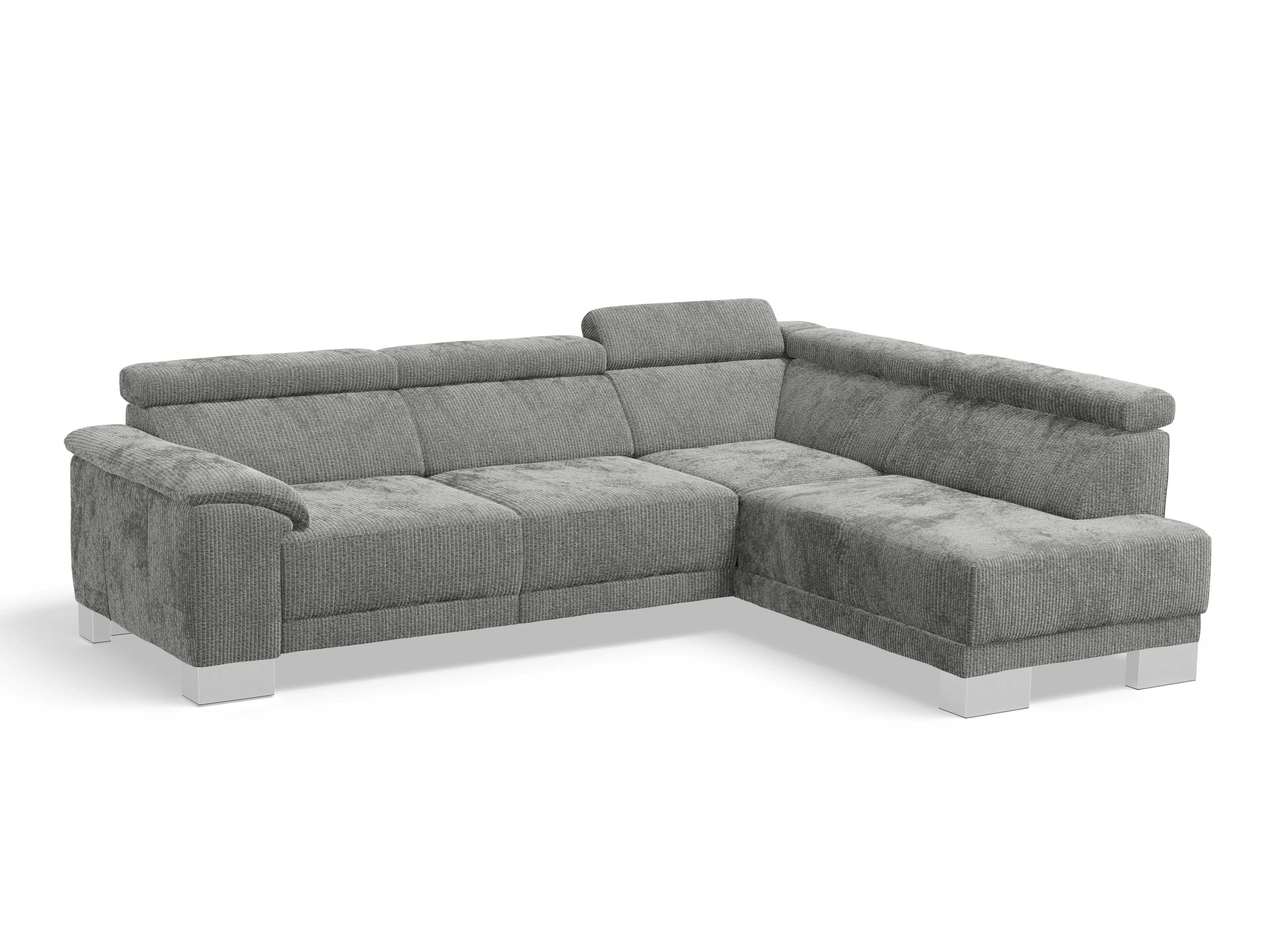 Ansicht des Produktes Antonio Ecksofa rechts Abschluss offen in Stoff Grau