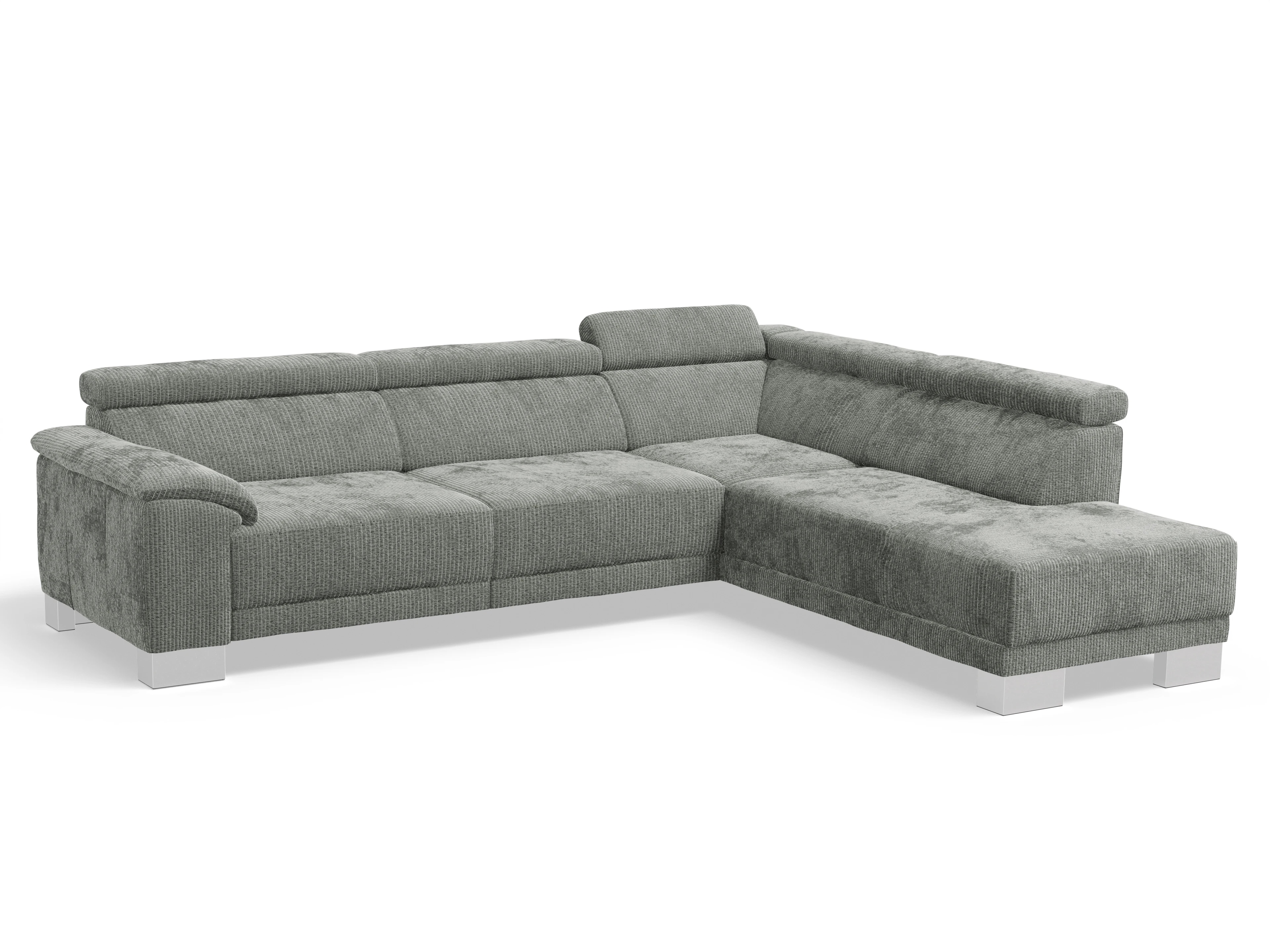 Ansicht des Produktes Antonio Ecksofa rechts Abschluss offen in Stoff Grau