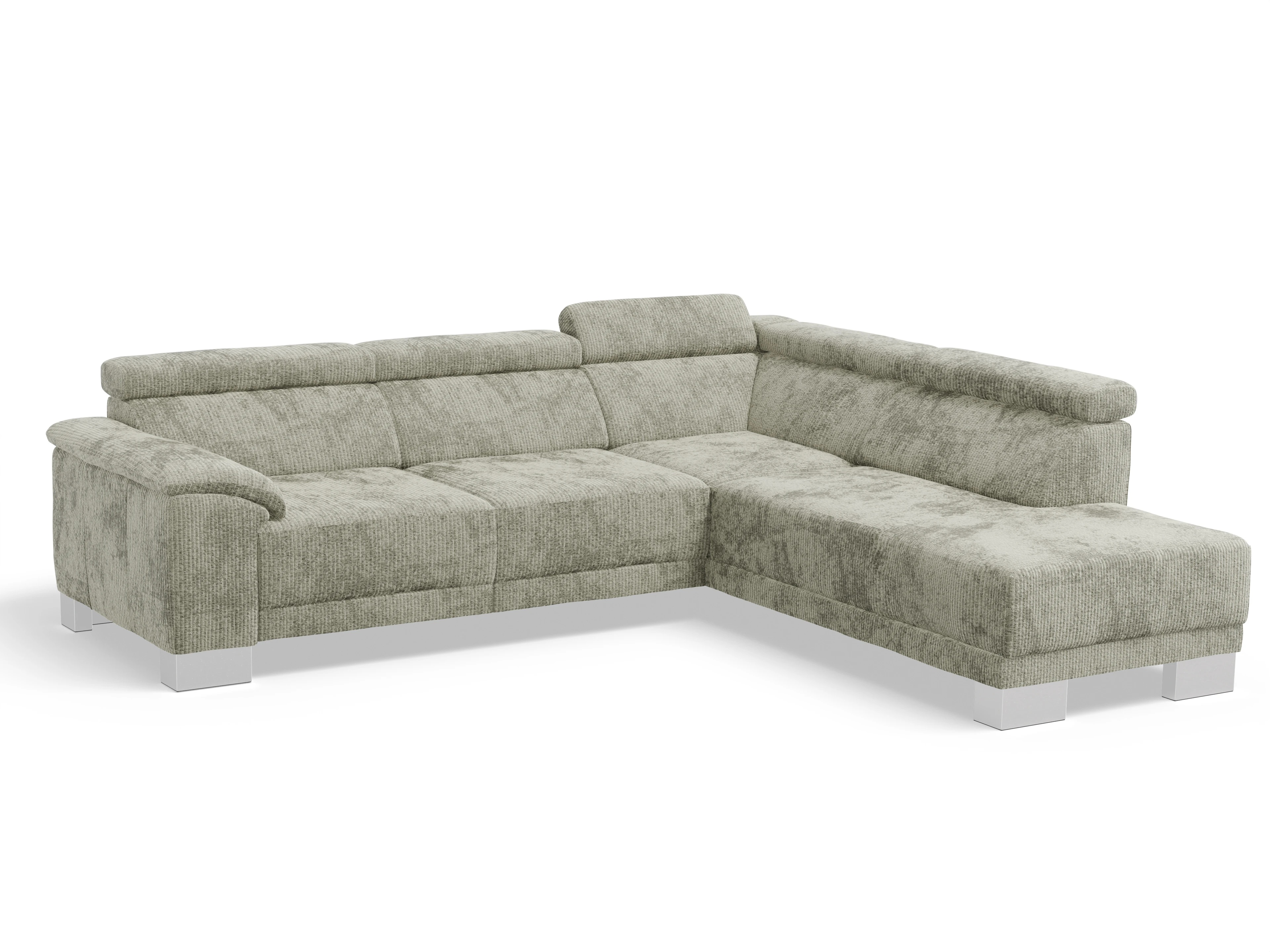 Ansicht des Produktes Antonio Ecksofa rechts Abschluss offen in Stoff Grau