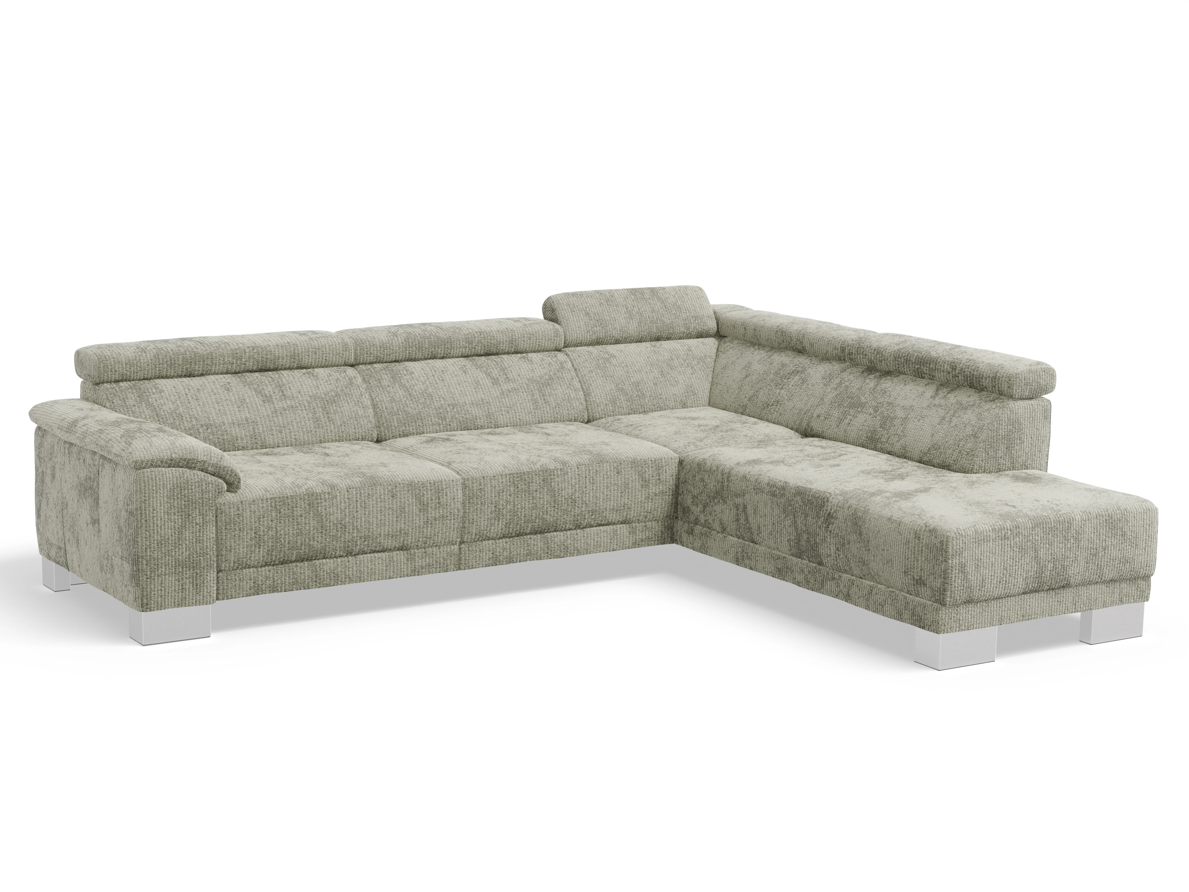 Ansicht des Produktes Antonio Ecksofa rechts Abschluss offen in Stoff Grau