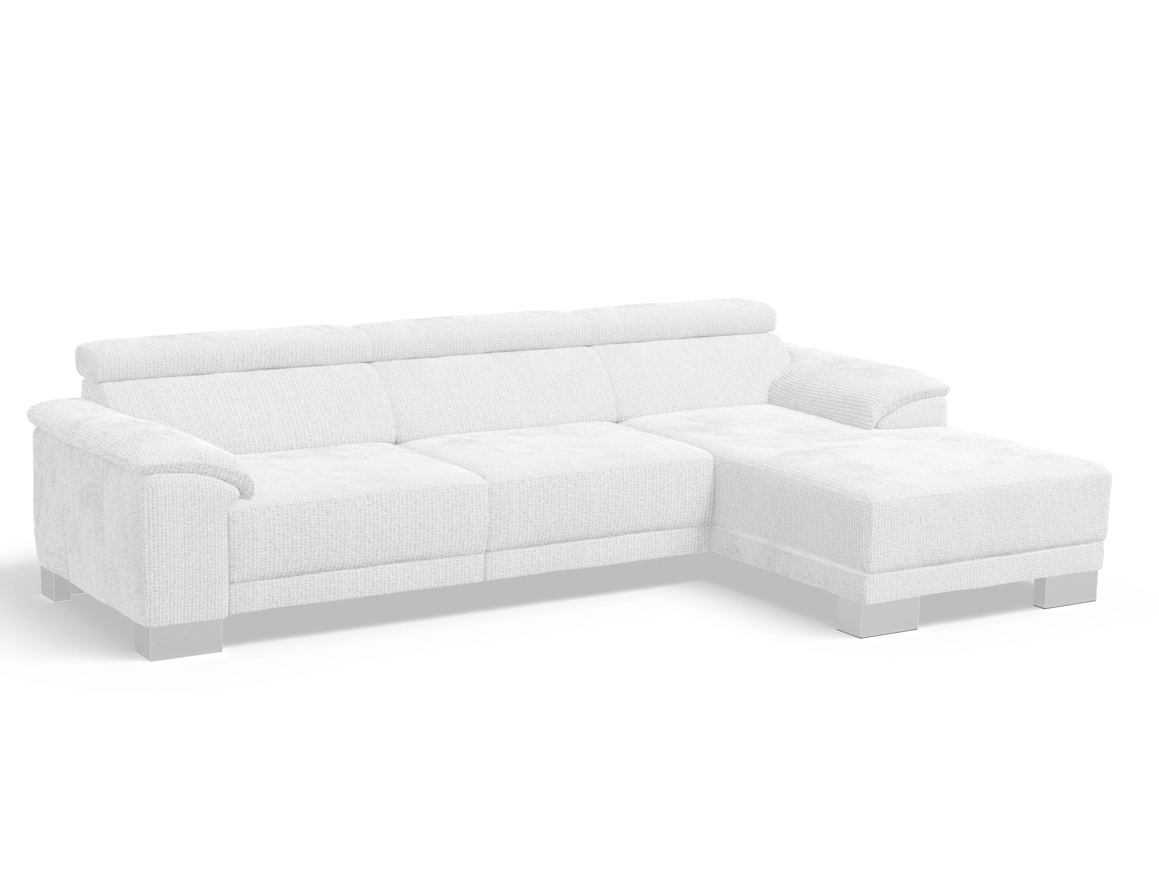 Antonio Ecksofa LO Large R Ansicht des Produktes Antonio Ecksofa rechts Abschluss offen in Stoff Weiss