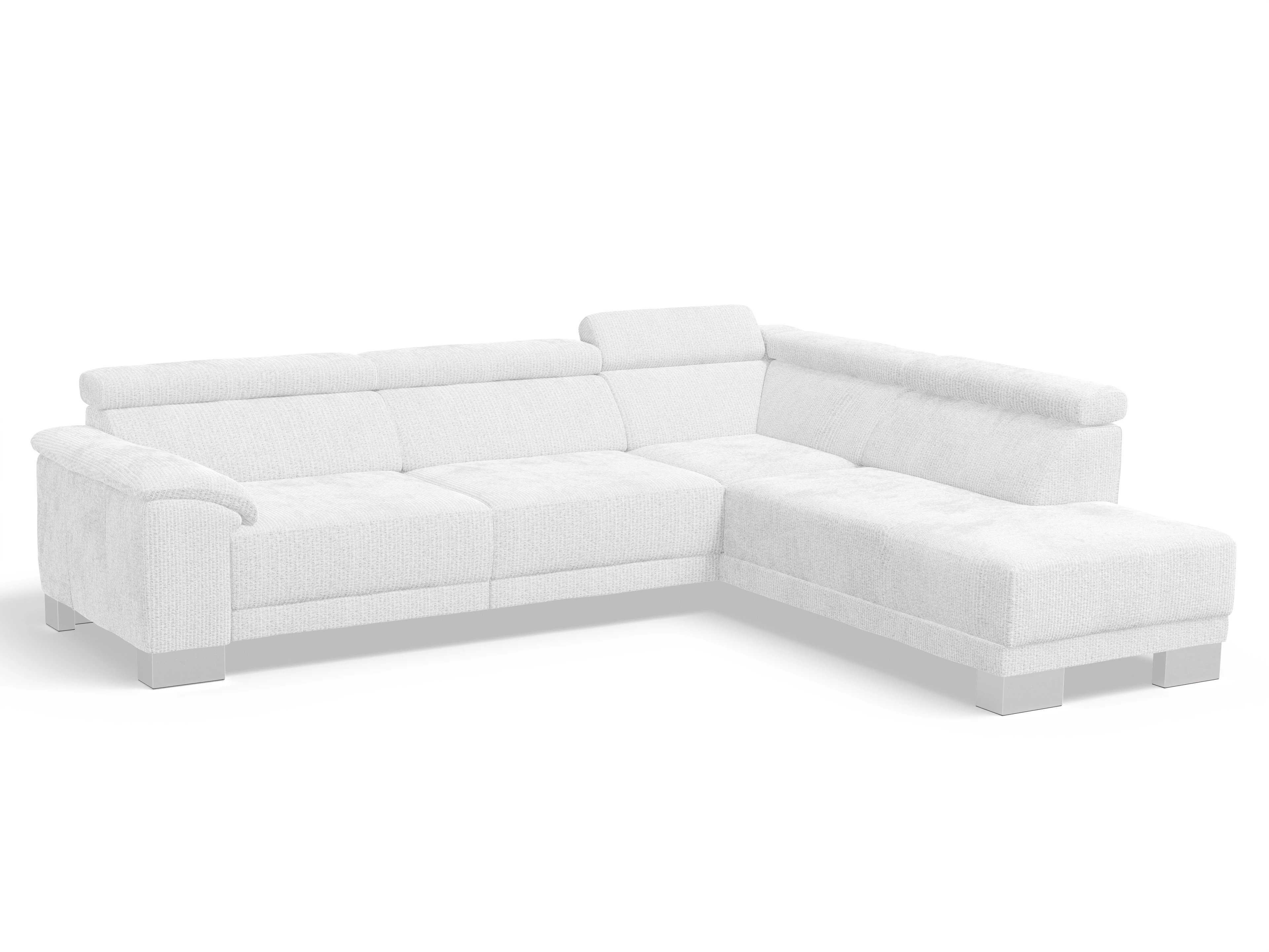 Ansicht des Produktes Antonio Ecksofa rechts Abschluss offen in Stoff Weiss
