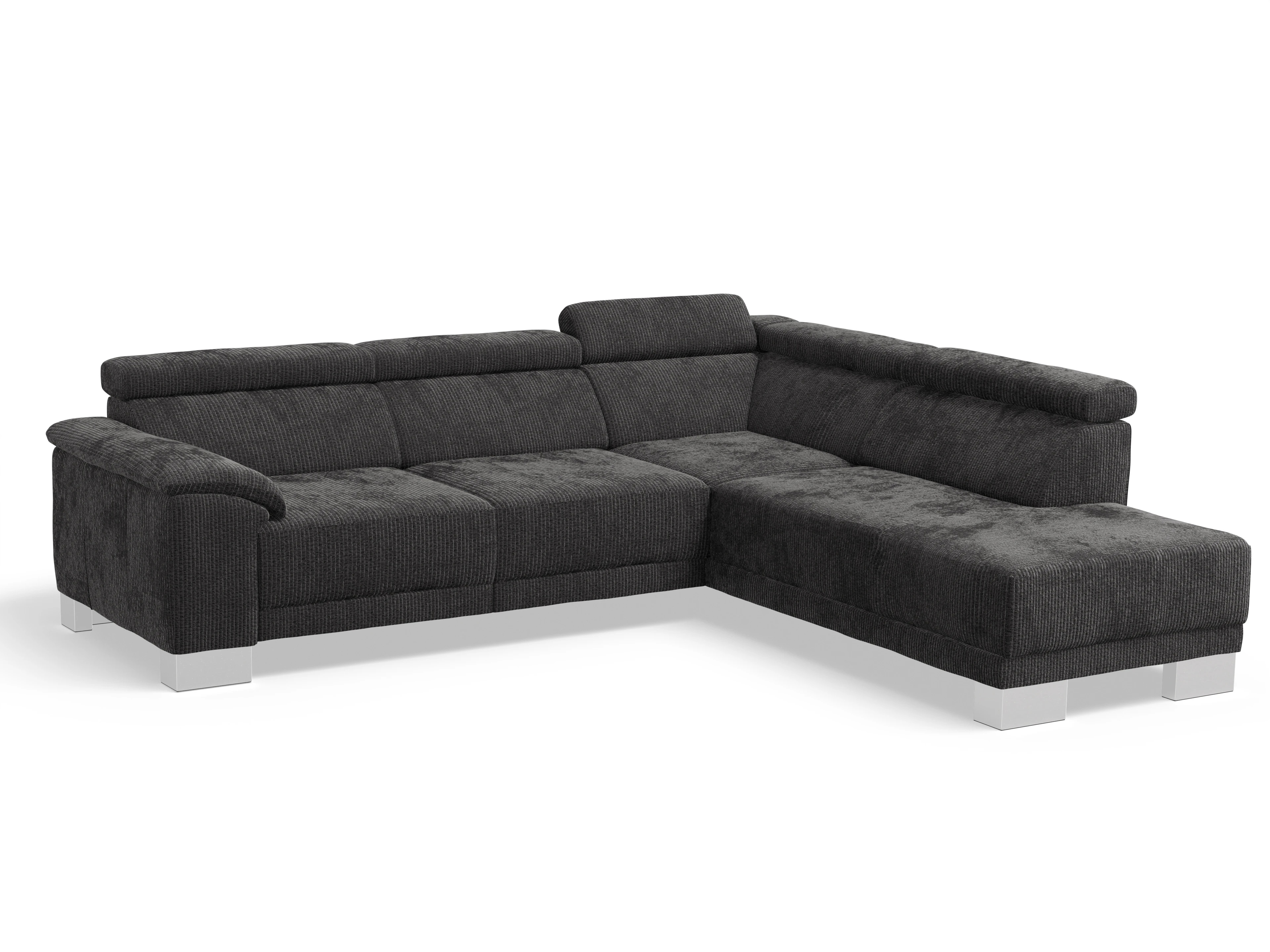 Ansicht des Produktes Antonio Ecksofa rechts Abschluss offen in Stoff Grau
