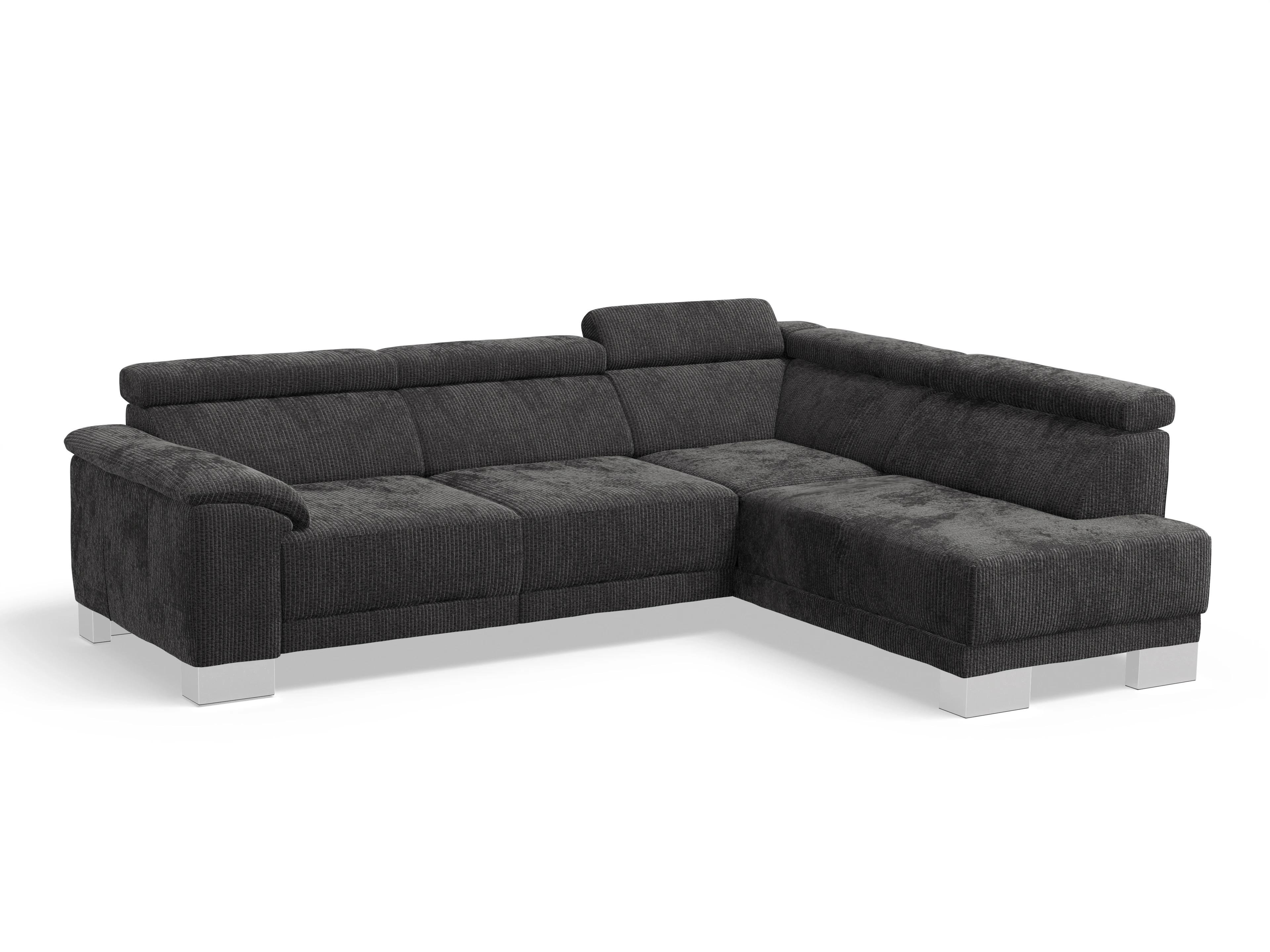 Ansicht des Produktes Antonio Ecksofa rechts Abschluss offen in Stoff Grau