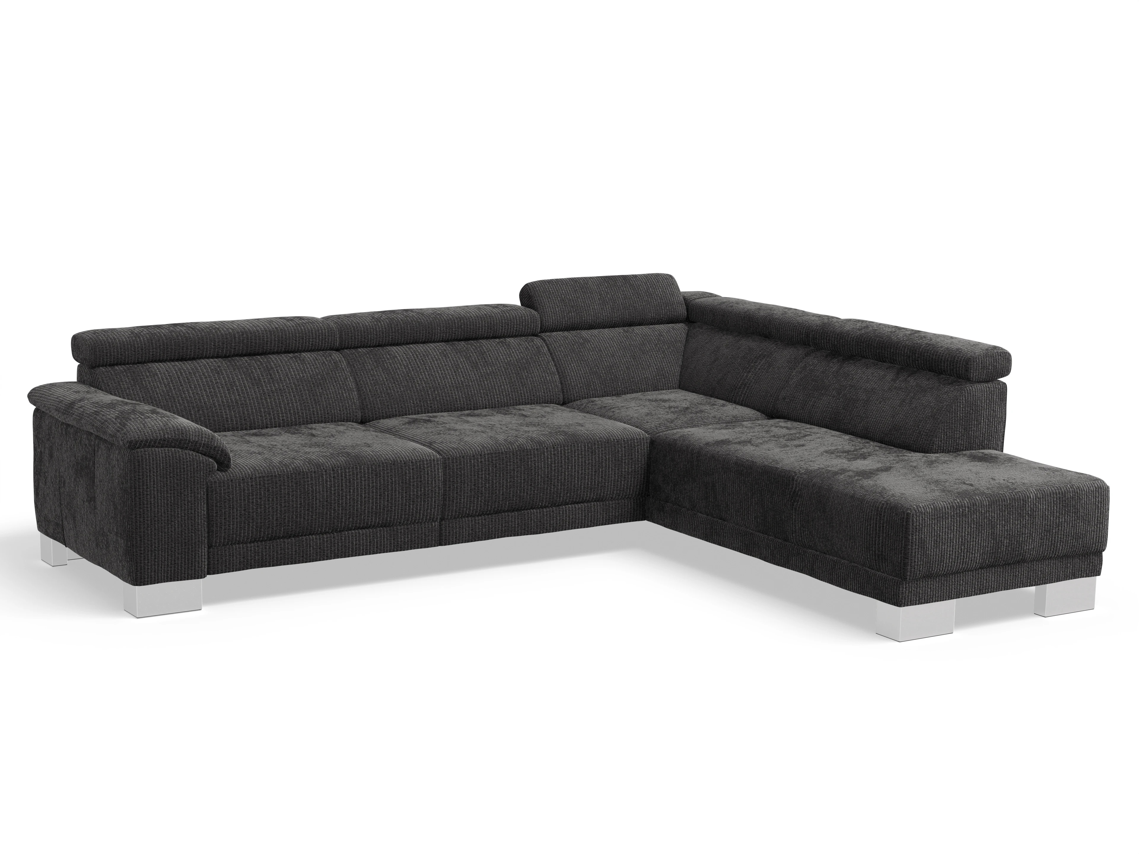 Ansicht des Produktes Antonio Ecksofa rechts Abschluss offen in Stoff Grau