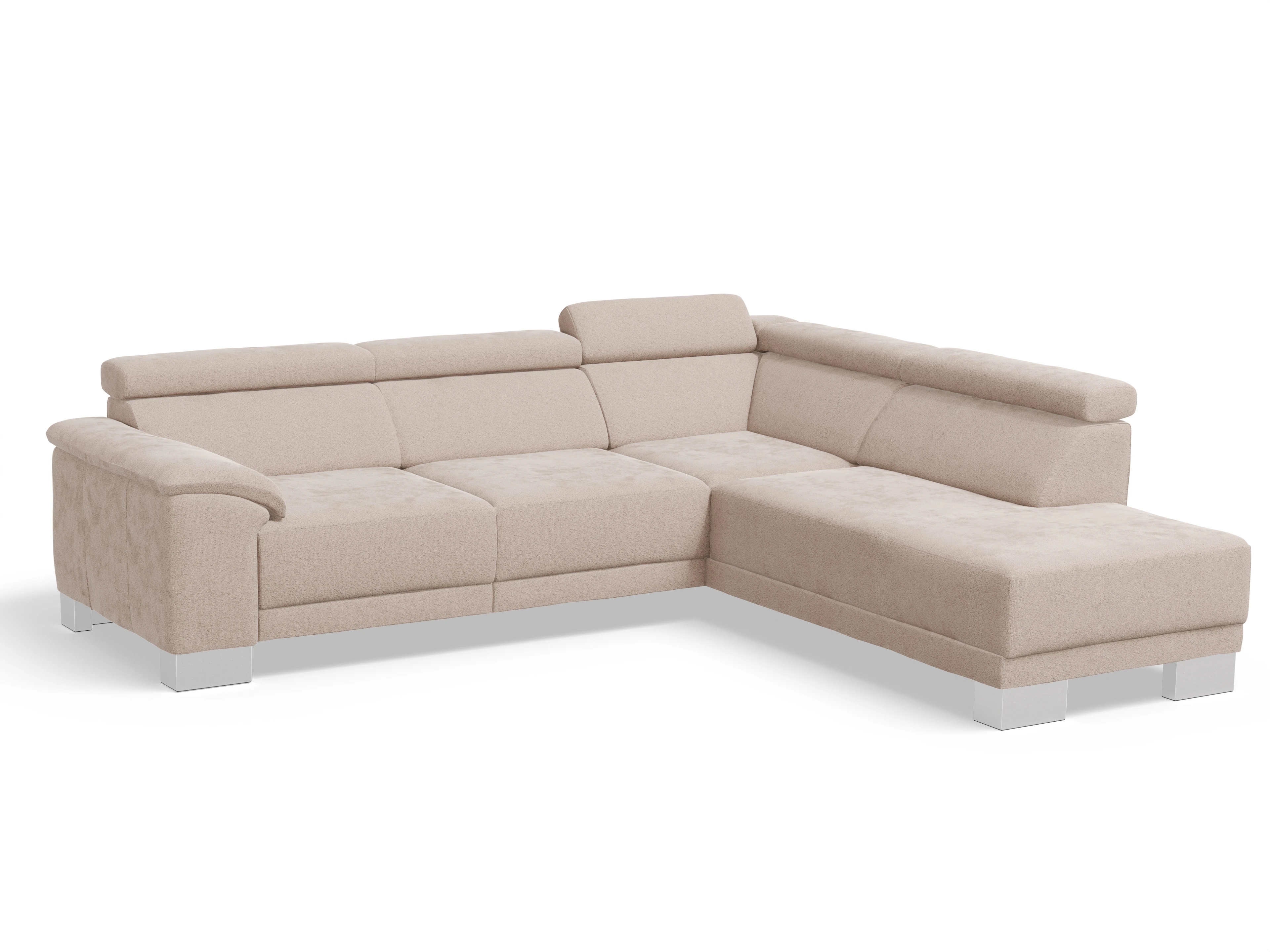Ansicht des Produktes Antonio Ecksofa rechts Abschluss offen in Stoff Beige