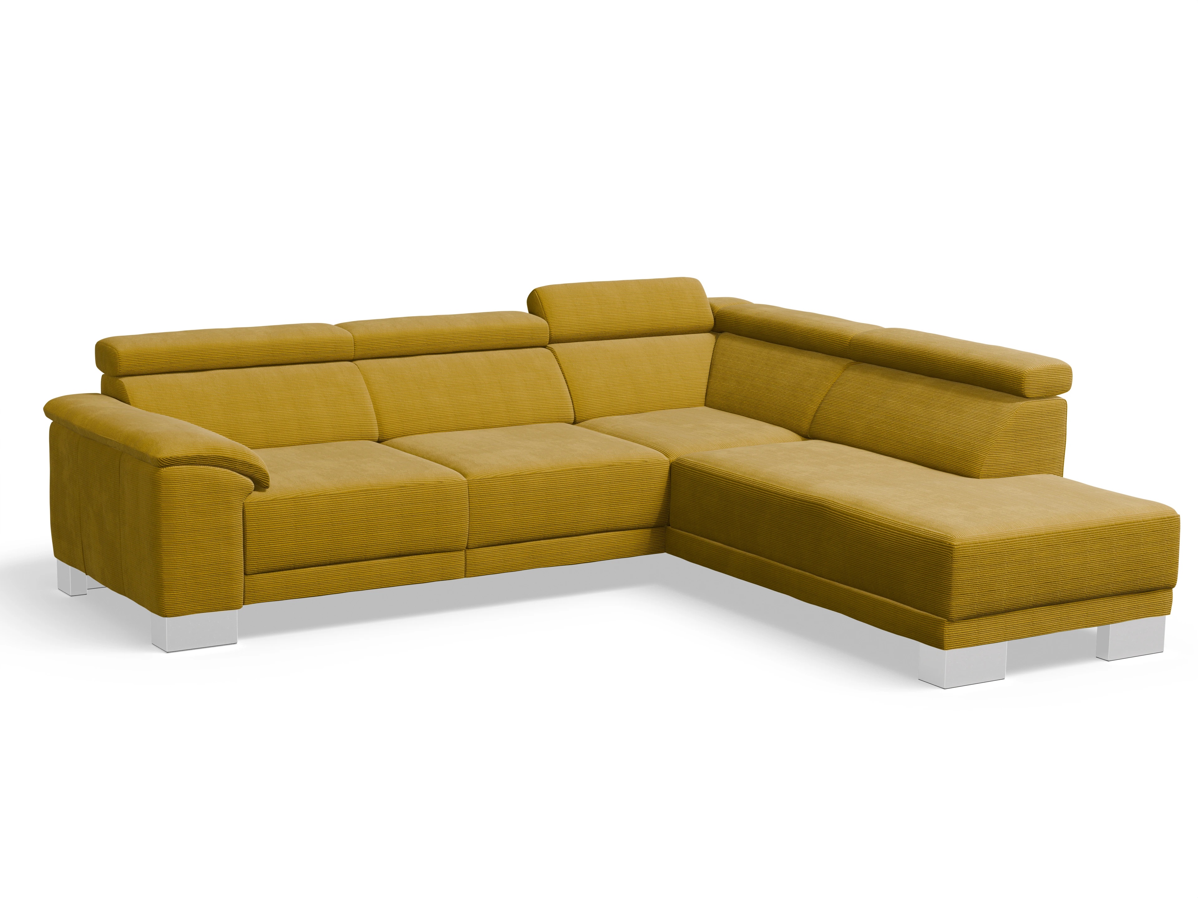 Antonio Ecksofa UM Medium Plus R Ansicht des Produktes Antonio Ecksofa rechts Abschluss offen in Stoff Grün