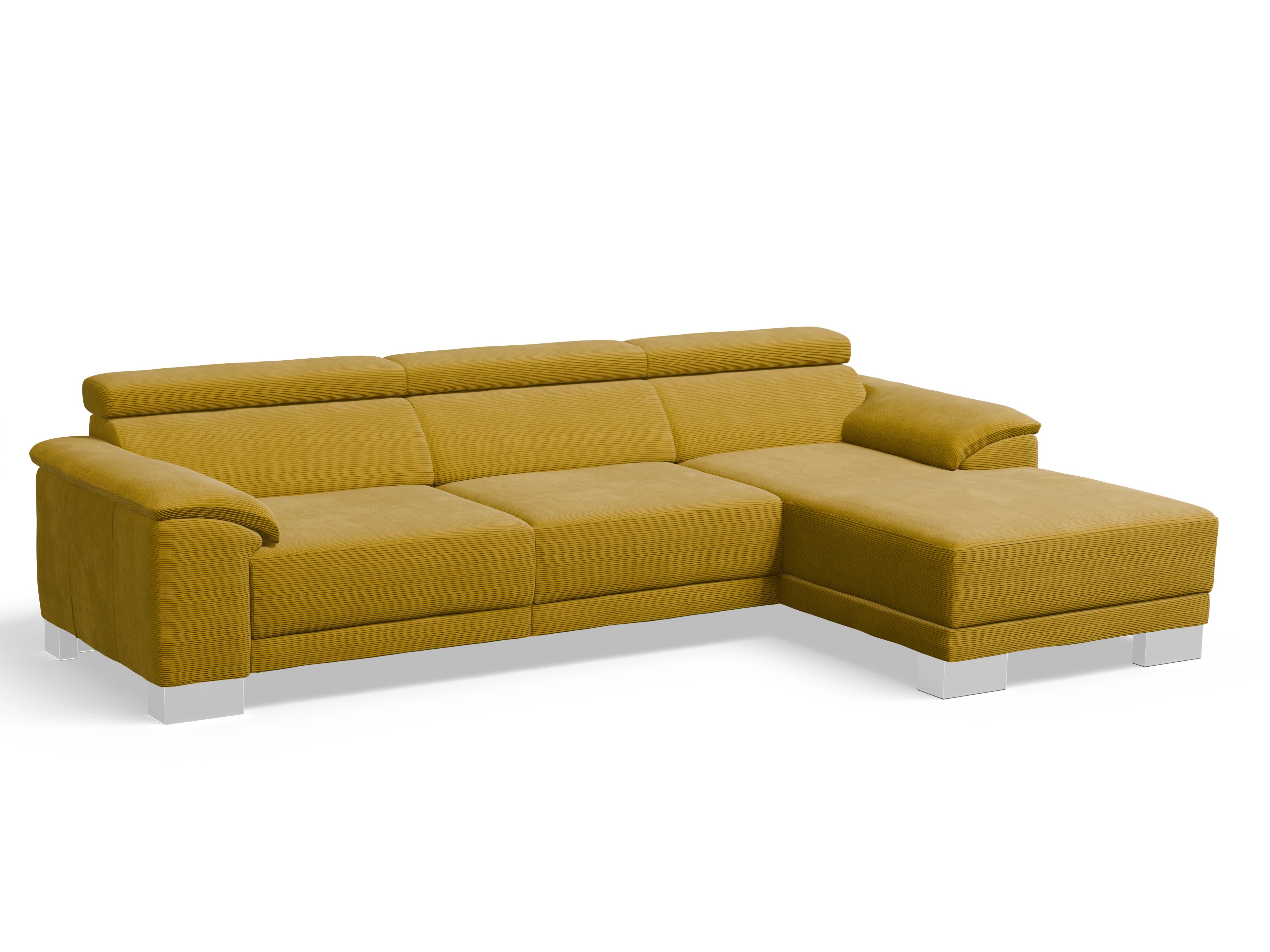 Antonio Ecksofa LO Large R Ansicht des Produktes Antonio Ecksofa rechts Abschluss offen in Stoff Grün