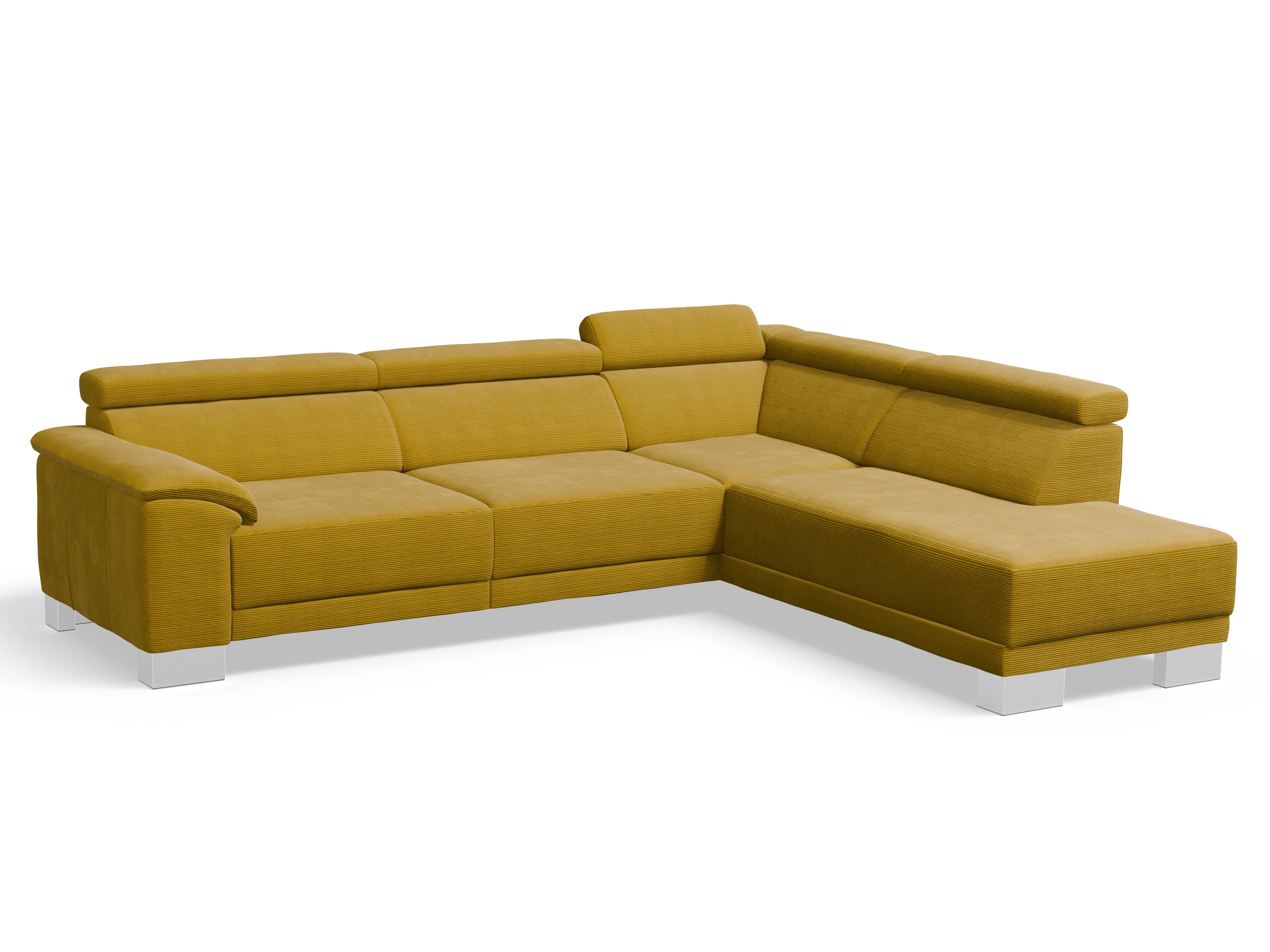 Antonio Ecksofa UM Large Plus R Ansicht des Produktes Antonio Ecksofa rechts Abschluss offen in Stoff Grün