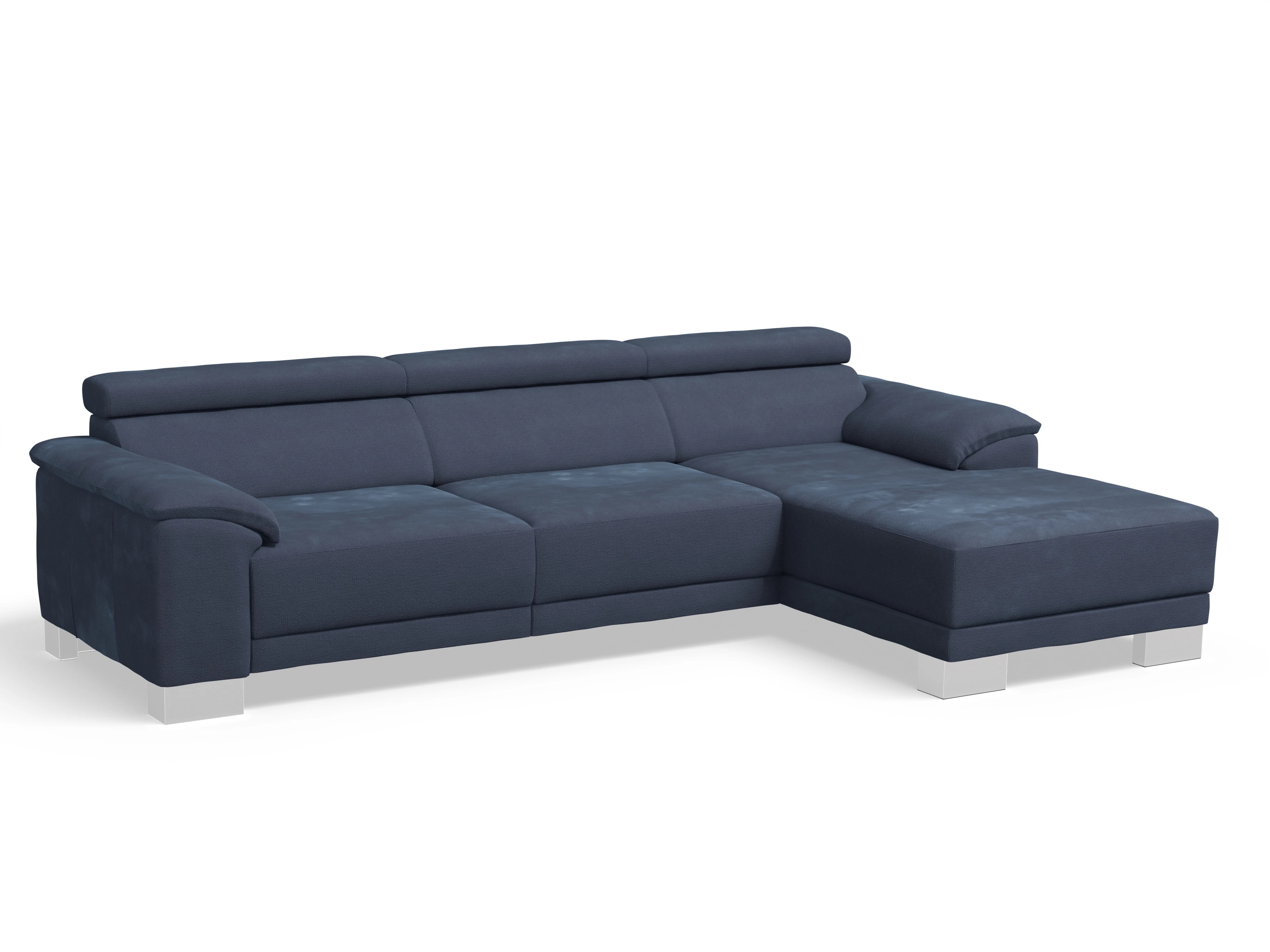 Ansicht des Produktes Antonio Ecksofa rechts Abschluss offen in Stoff Blau