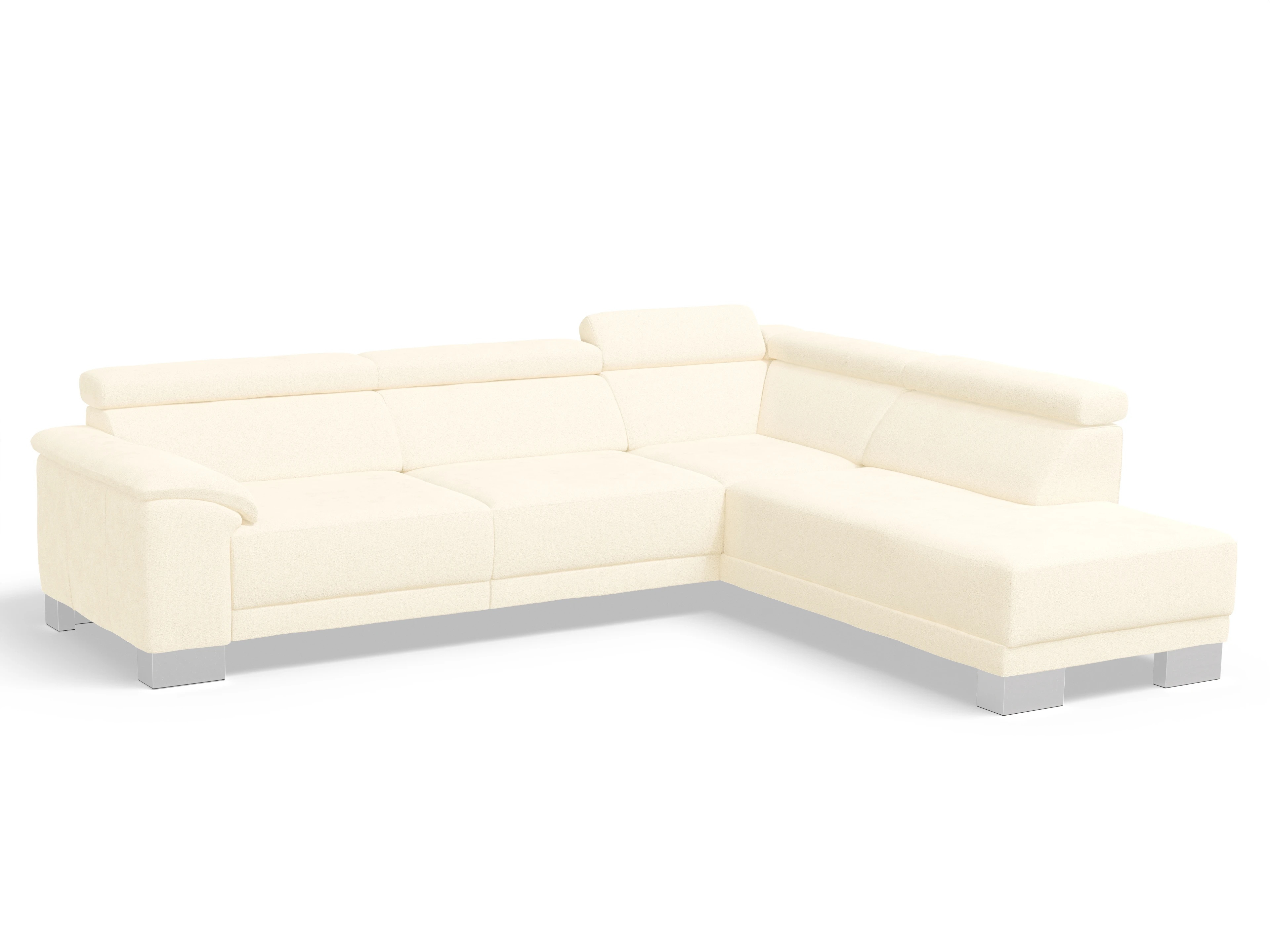 Antonio Ecksofa UM Large Plus R Ansicht des Produktes Antonio Ecksofa rechts Abschluss offen in Stoff Beige