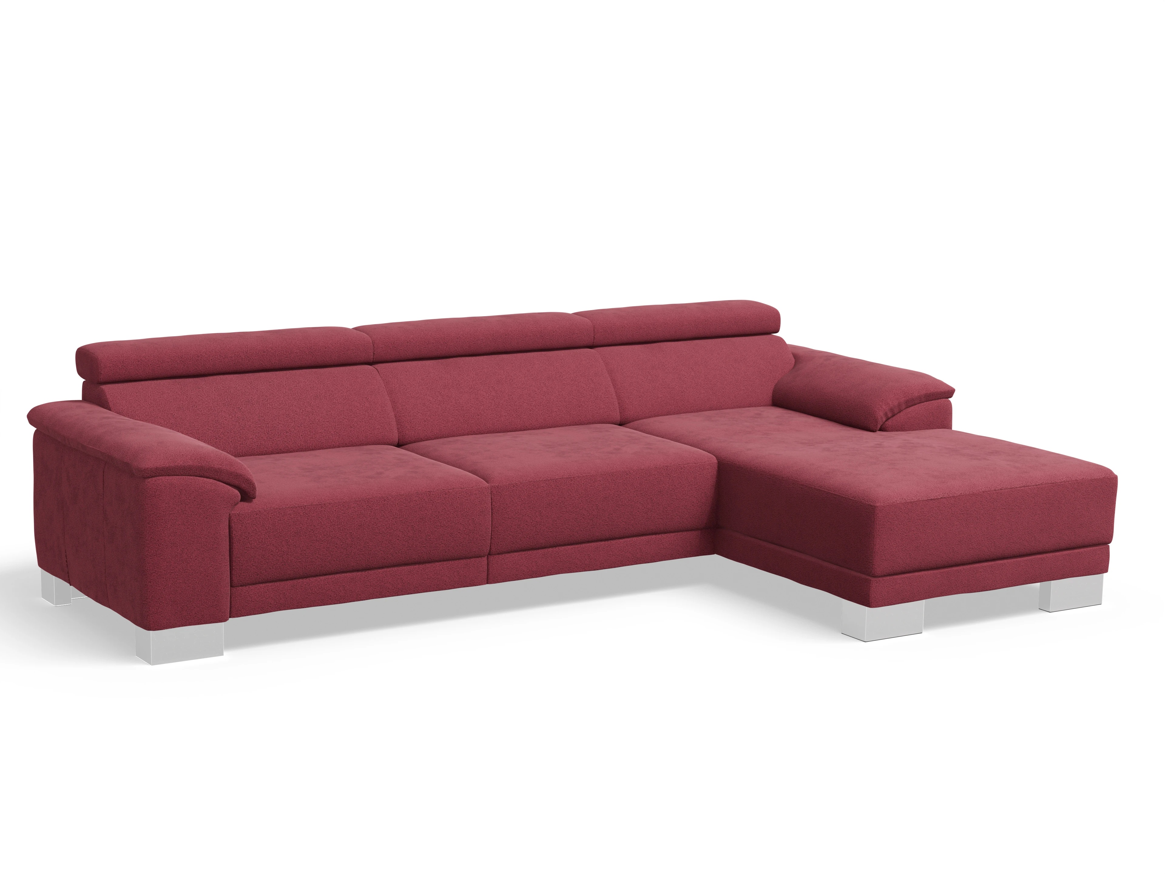 Ansicht des Produktes Antonio Ecksofa rechts Abschluss offen in Stoff Rot