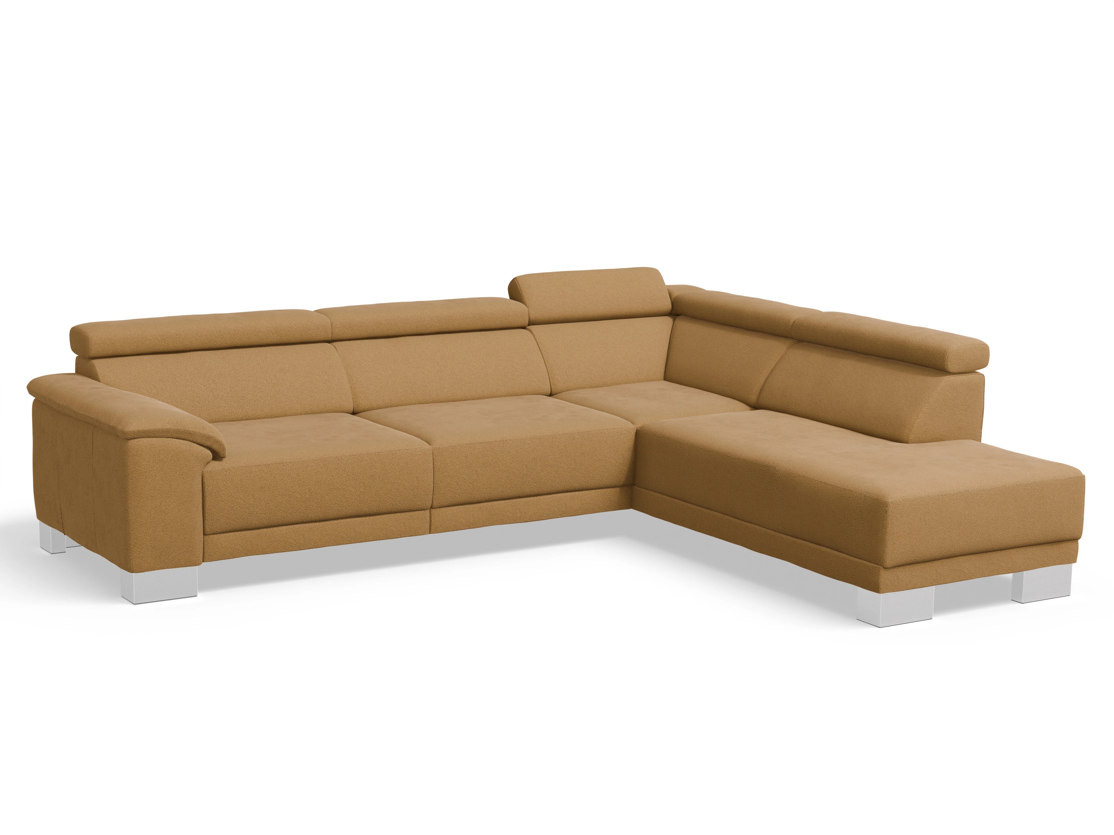 Ansicht des Produktes Antonio Ecksofa rechts Abschluss offen in Stoff Gelb
