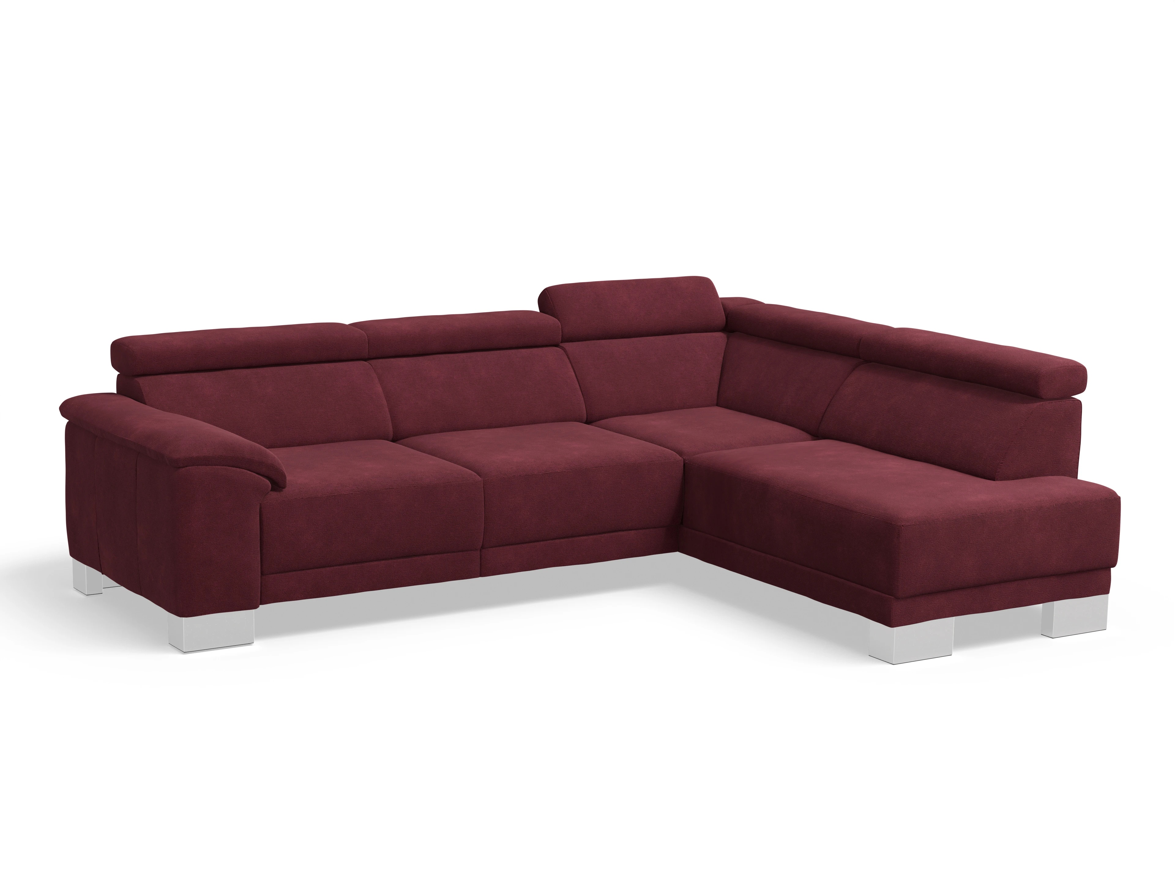 Ansicht des Produktes Antonio Ecksofa rechts Abschluss offen in Stoff Rot